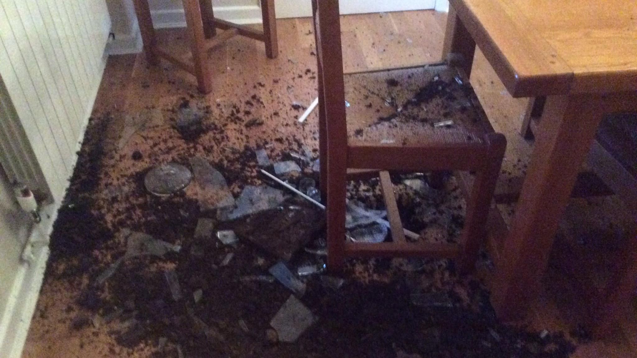 Damage inside house caused by the incident