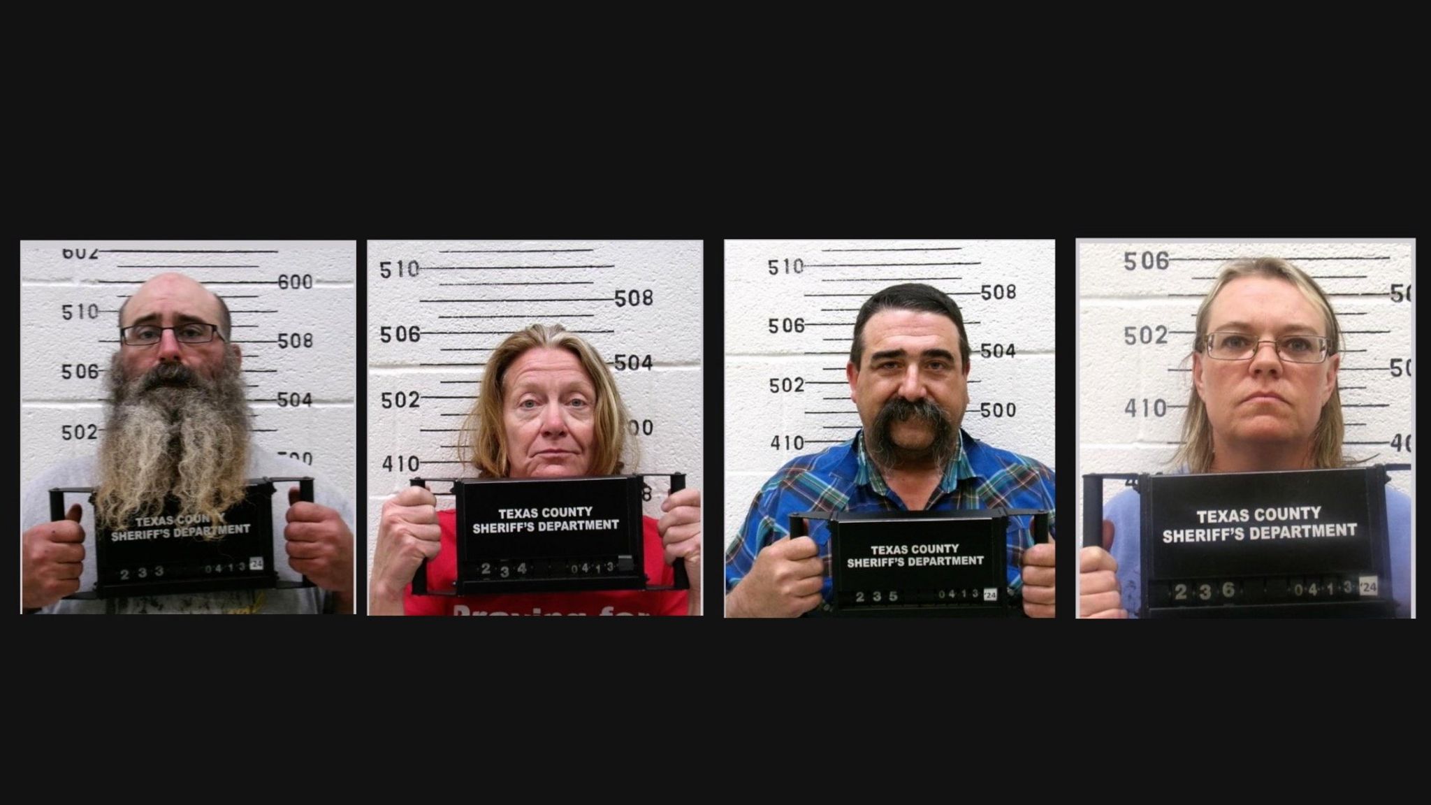 Mugshots of four people who were arrested in connection to the mothers' disappearance