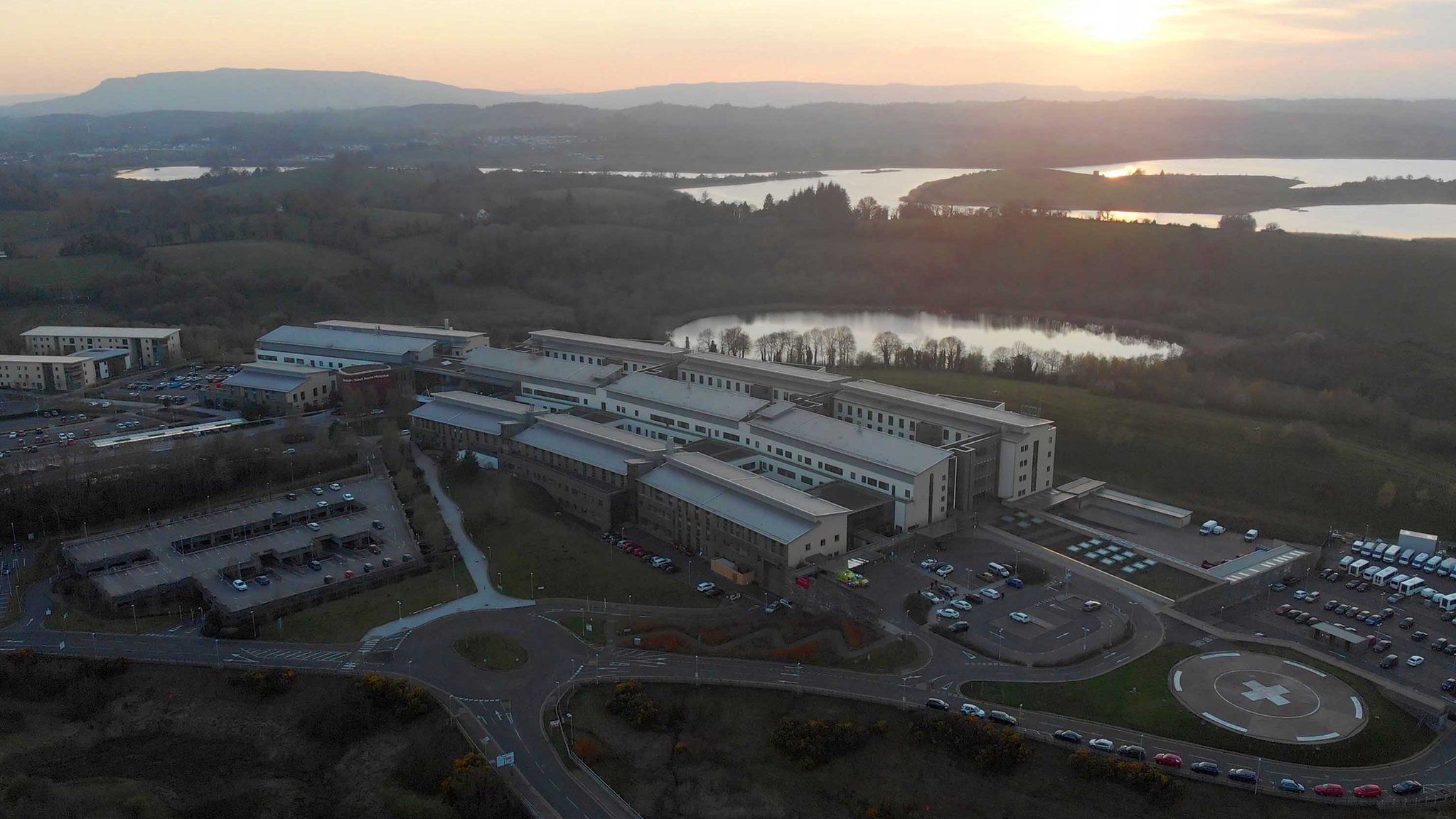 An aerial view of the South West Actue Hospital in Enniskillen