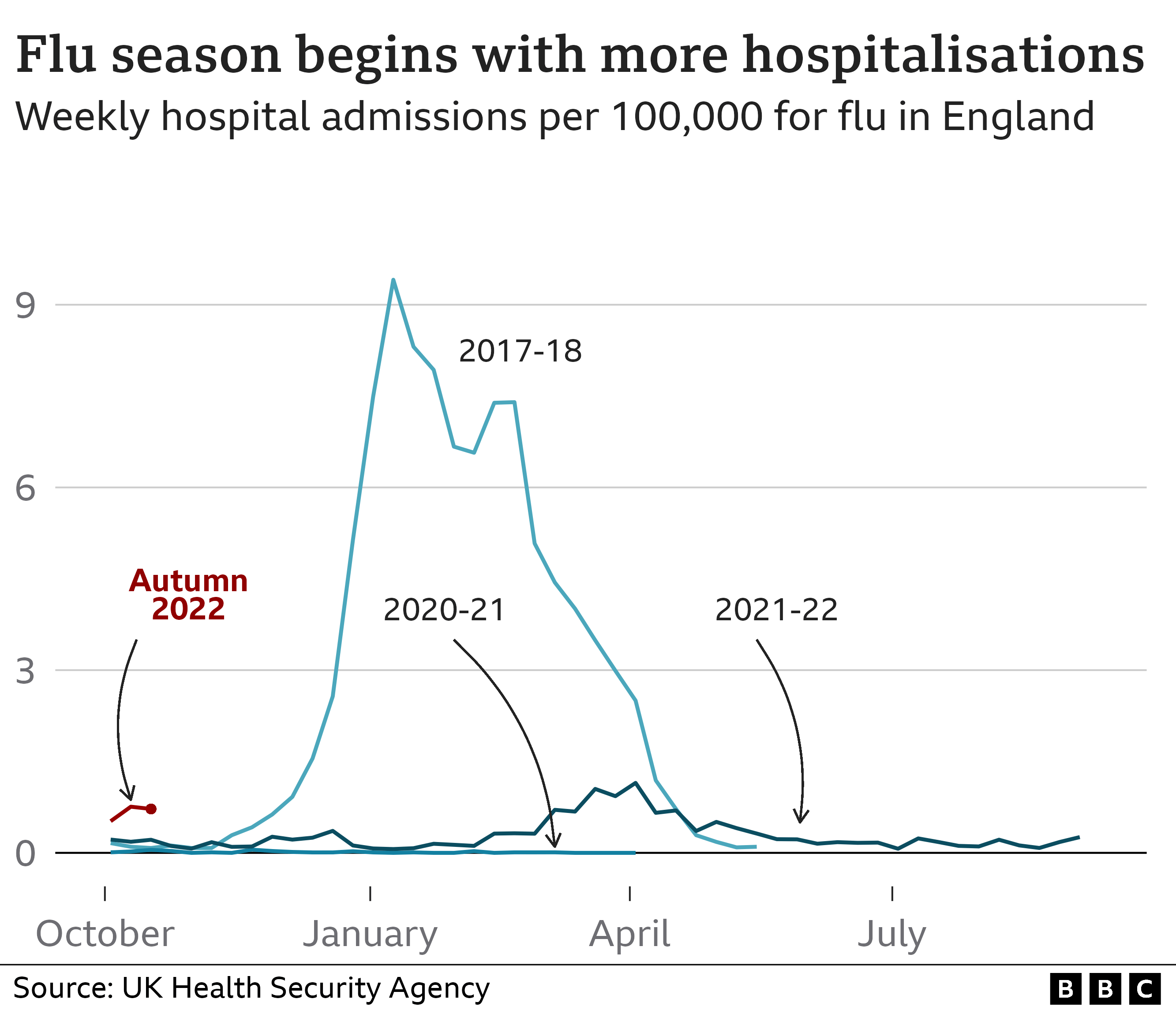 La saison de la grippe begins avec plus d'hospitalisations qu'une année normale