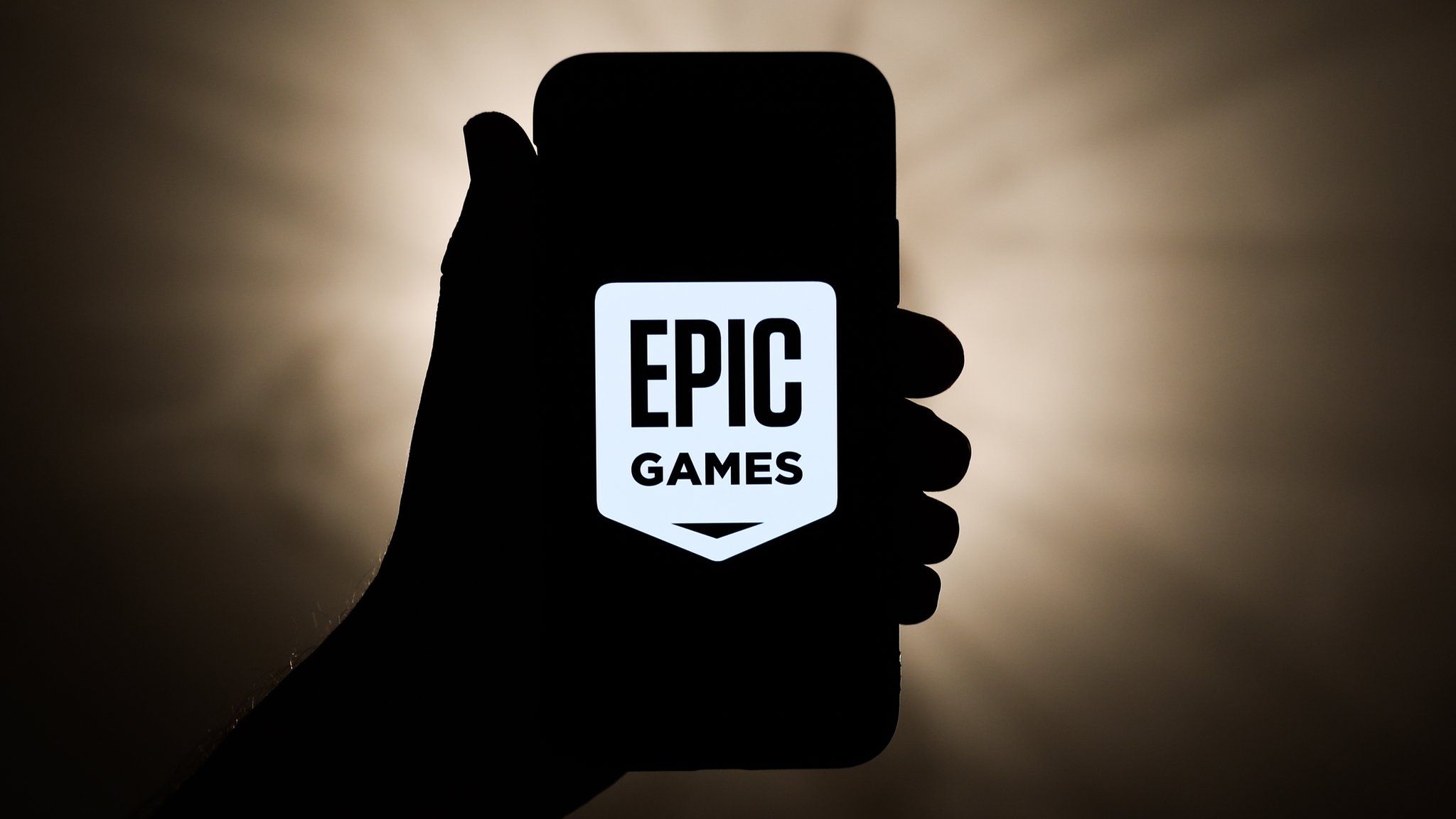 Epic Games logo seen on an iPhone