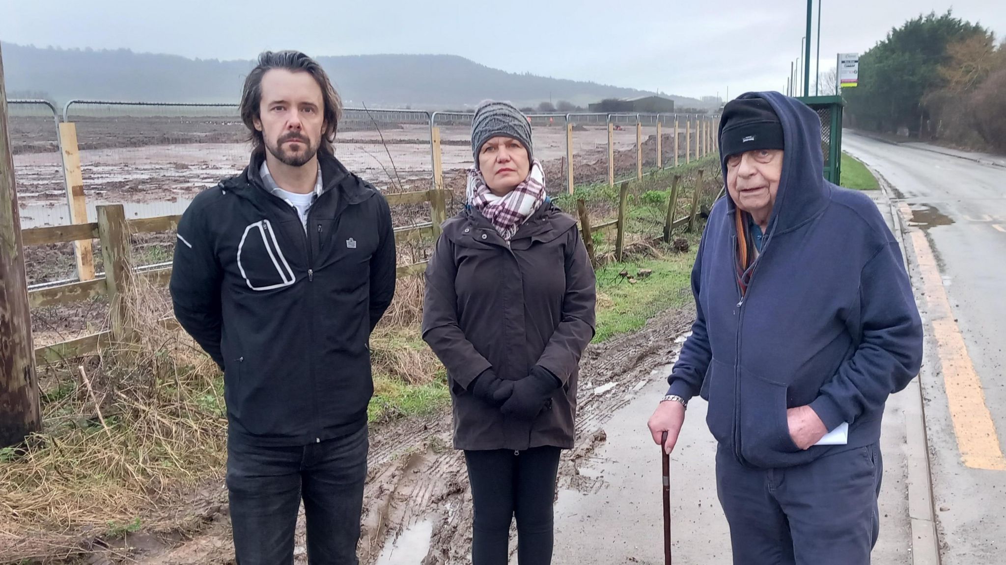 Left to right, Councillor Dr Tristan Learoyd, archaeologist Dr Kendra Quinn and Marske parish councillor Peter Finlinson at the site.
