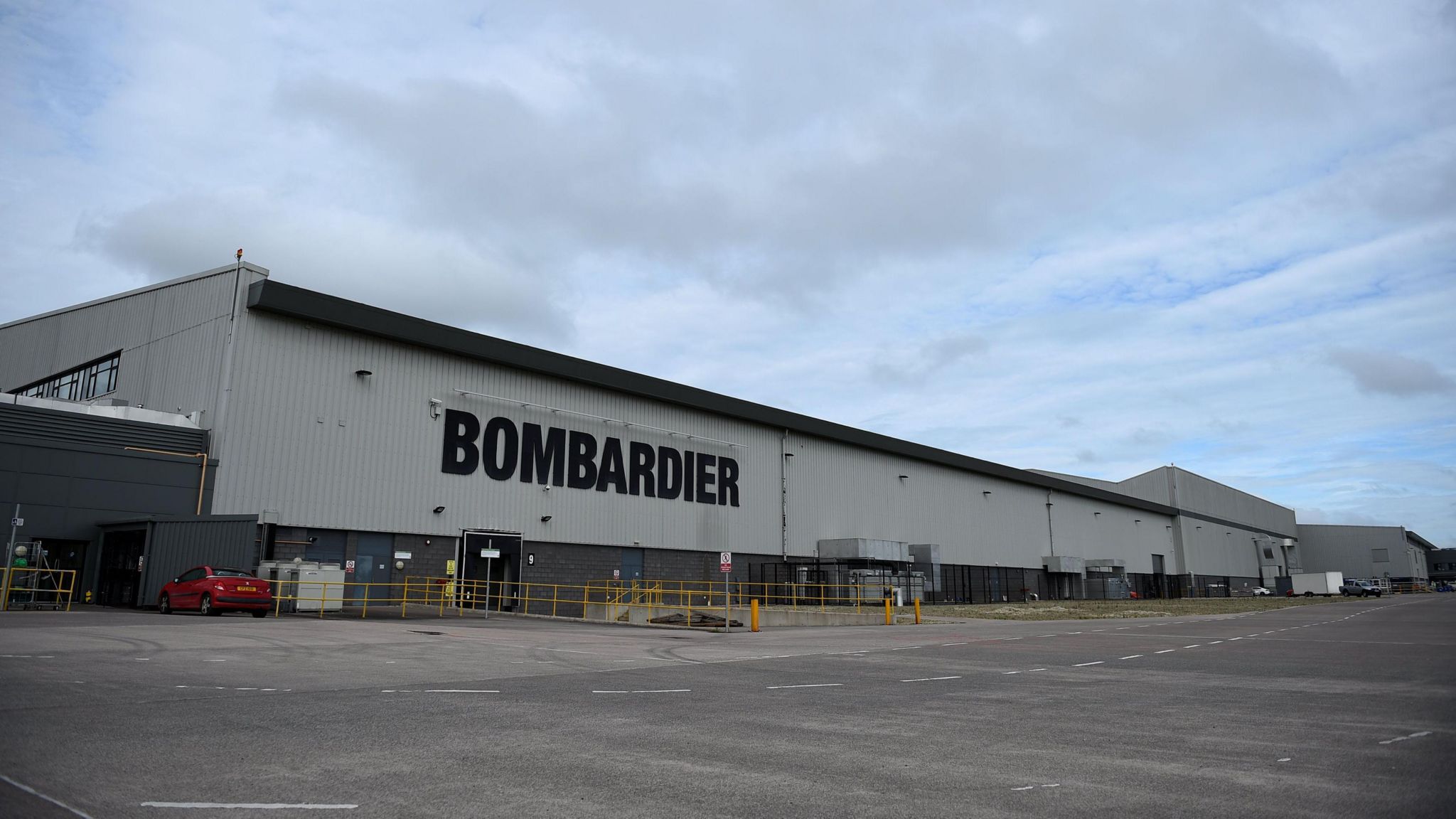 A view of the Bombardier Aerospace factory in Belfast, Northern Ireland