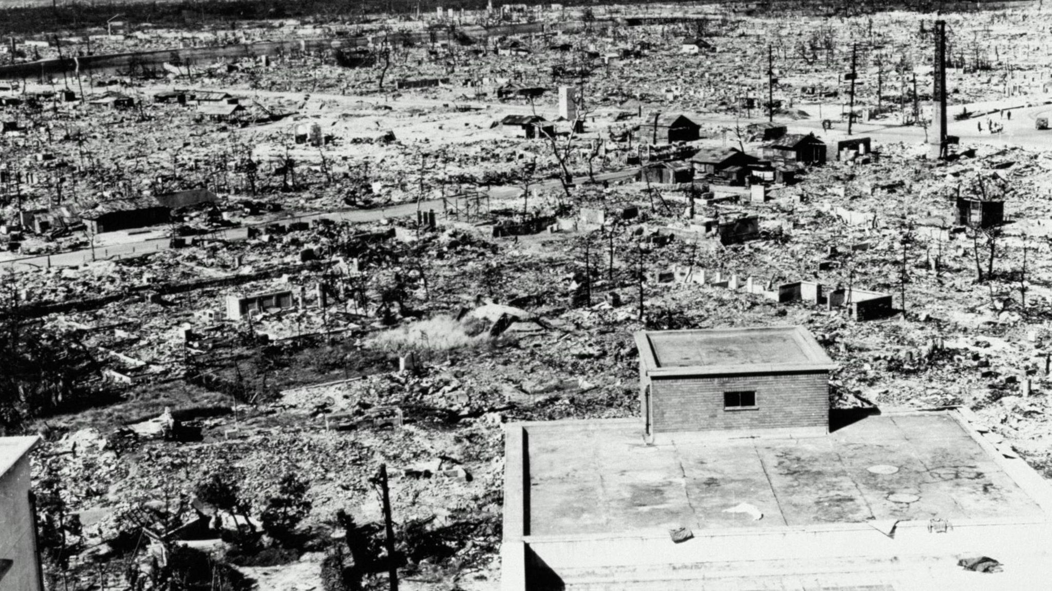 The aftermath of the Hiroshima bombing, Japan,1945