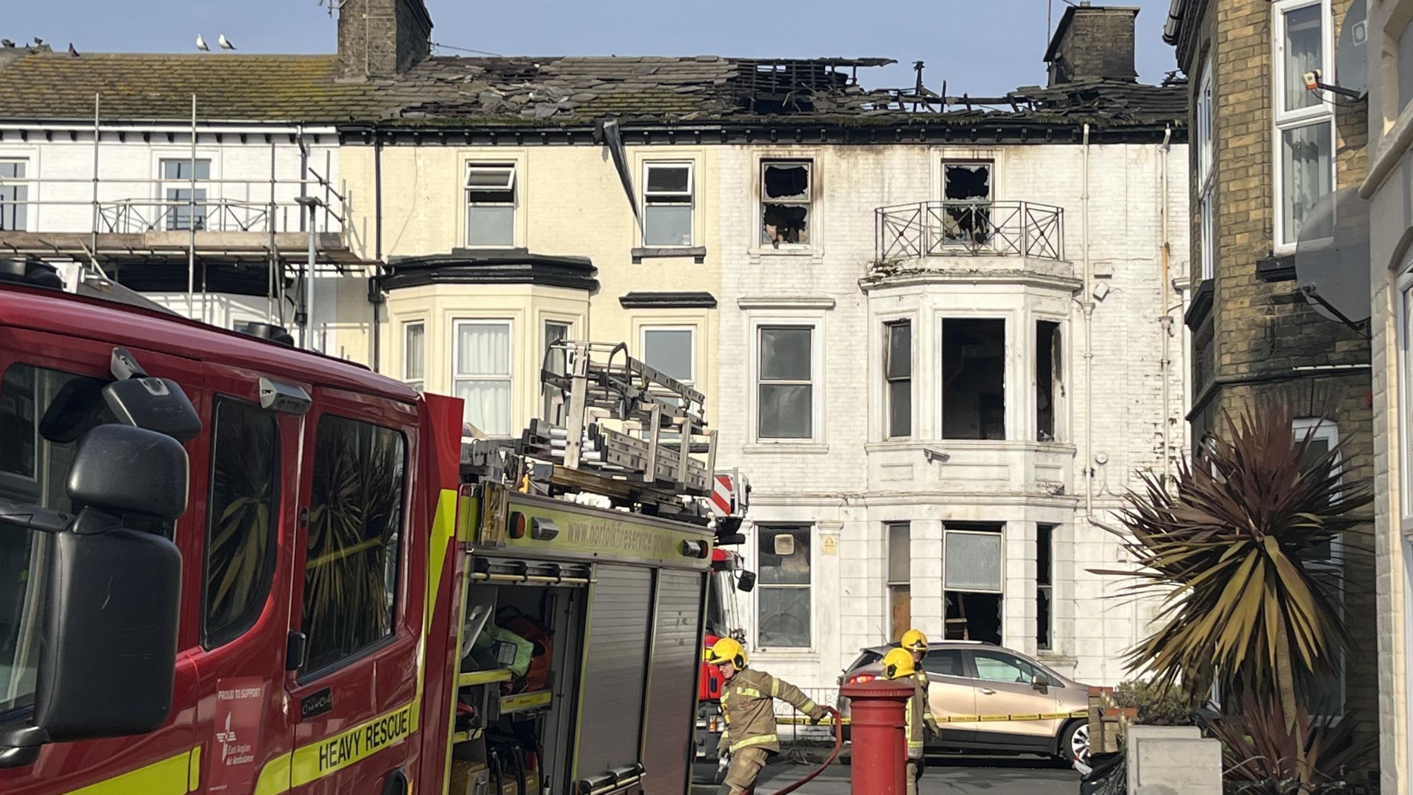 A fire in Great Yarmouth, Norfolk