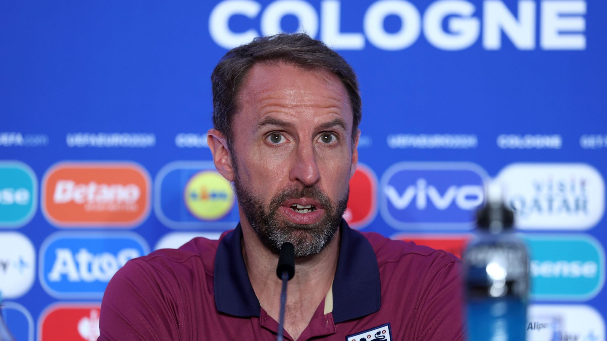 Gareth Southgate speaking at a news conference