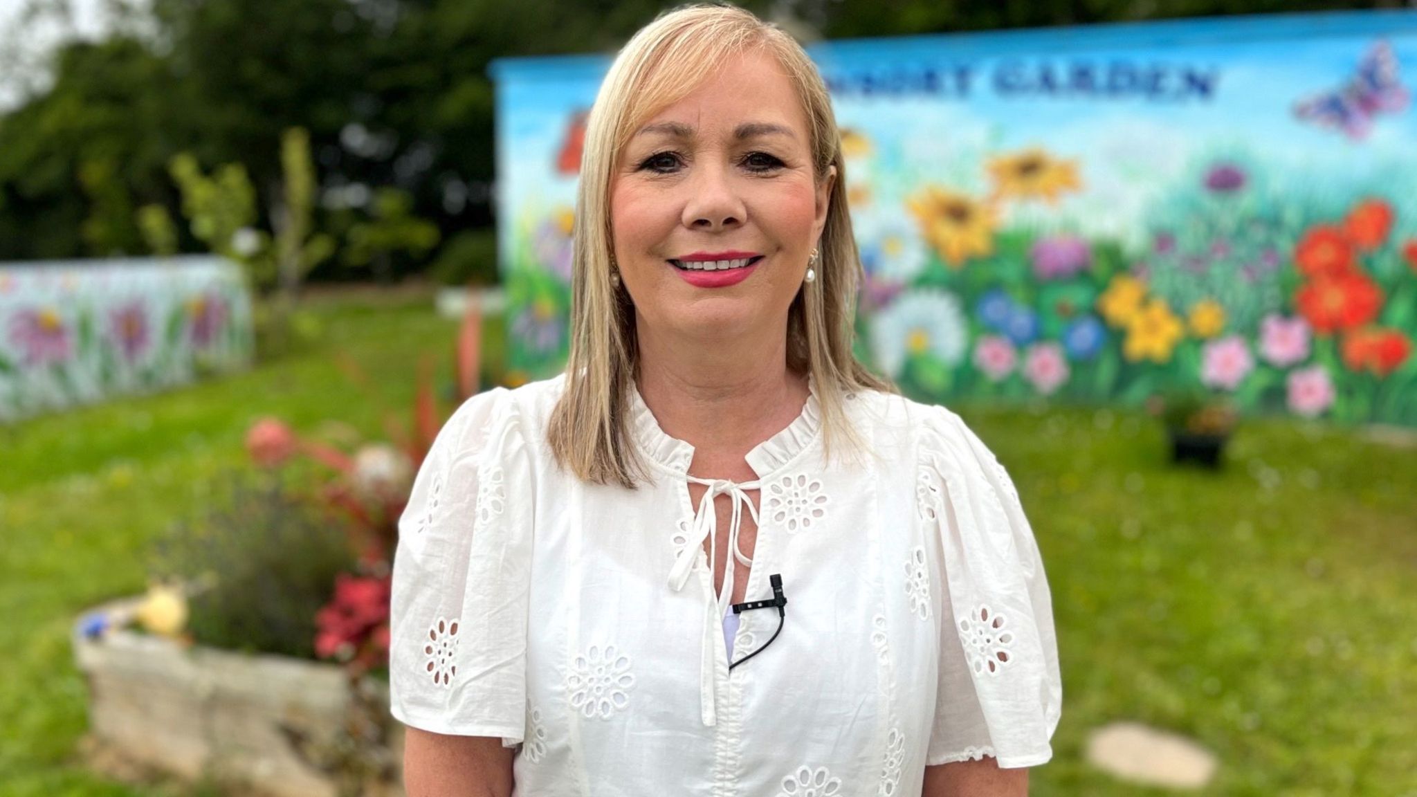 Principal of Cabragh primary school, Louise Quinn, staring at the camera