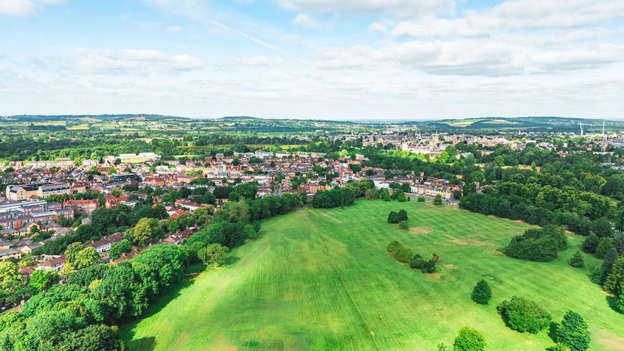 A bird's eye view of Oxford over South Park