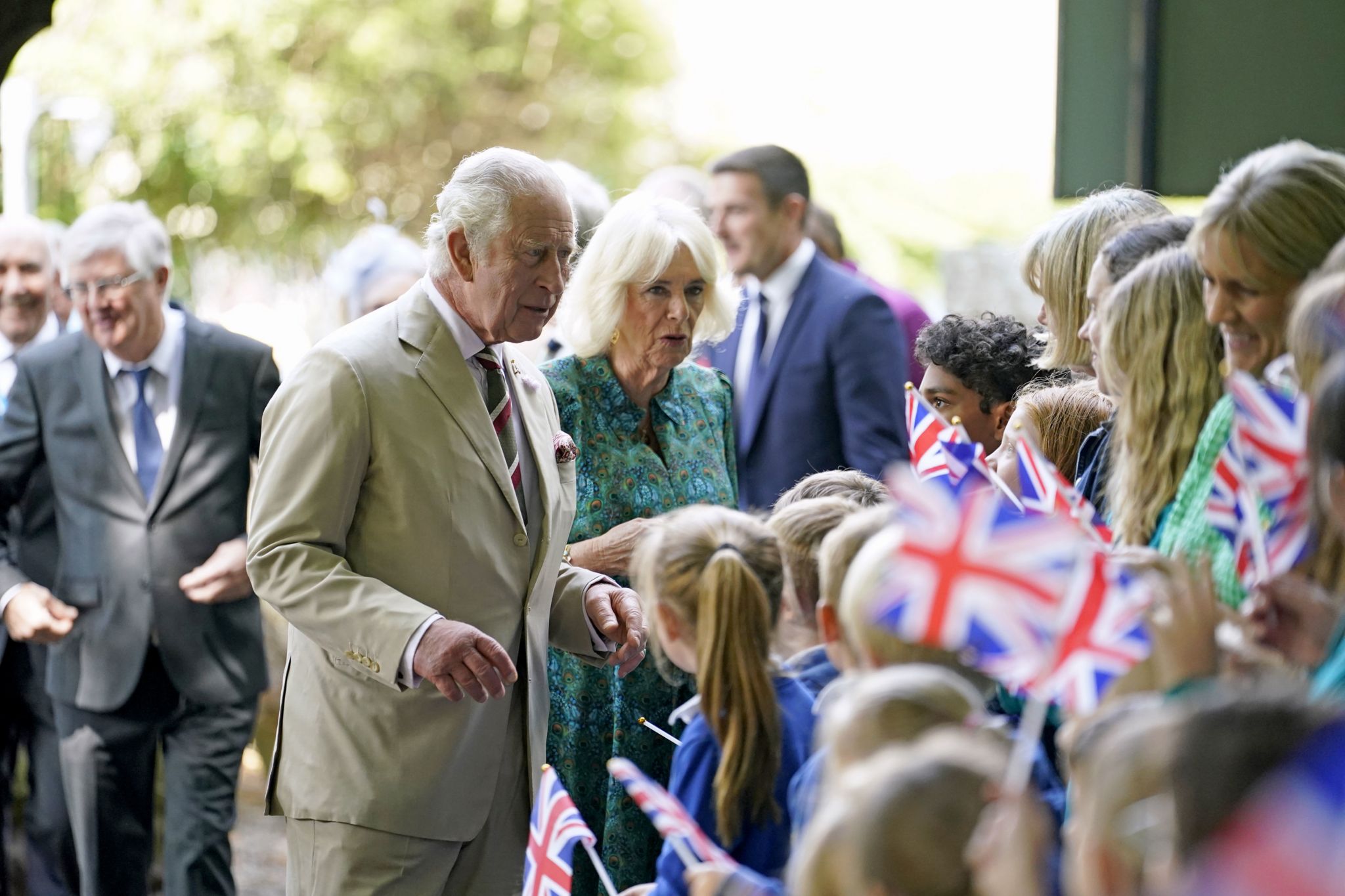 Charles and Camilla during their visit to Brecon Cathedral, Thursday 20 July