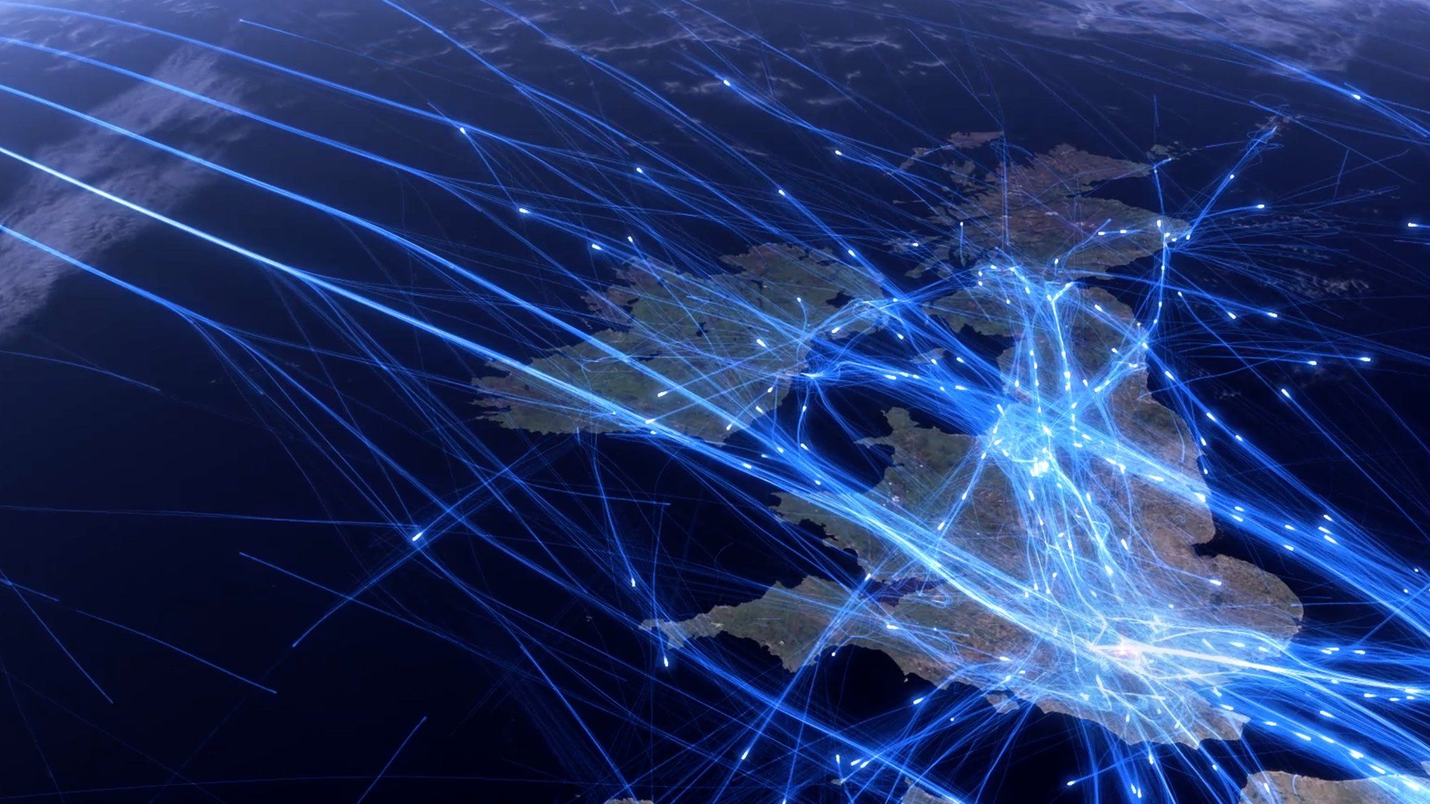 A map view of UK flights