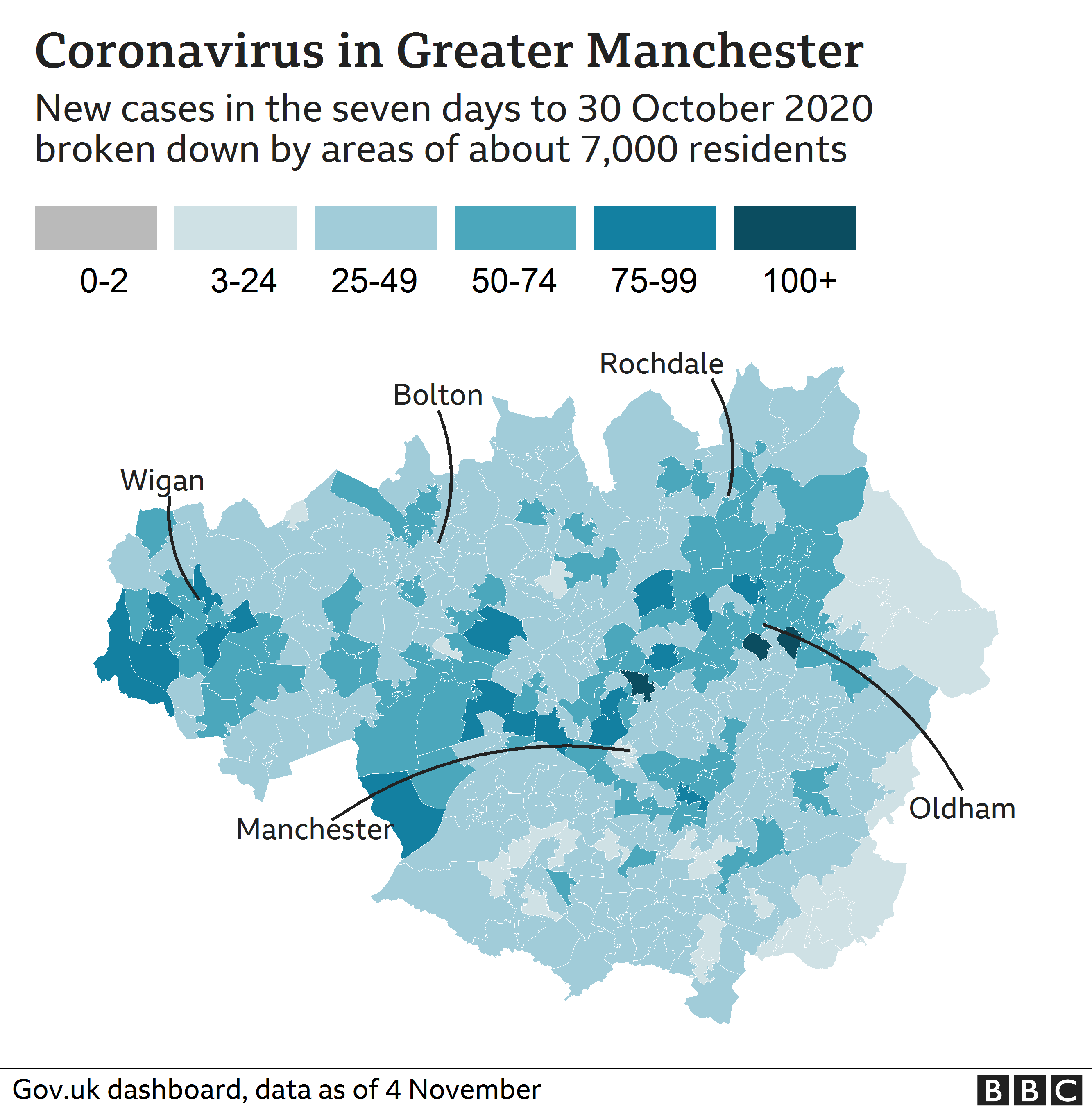 coronavirus map Greater Manchester