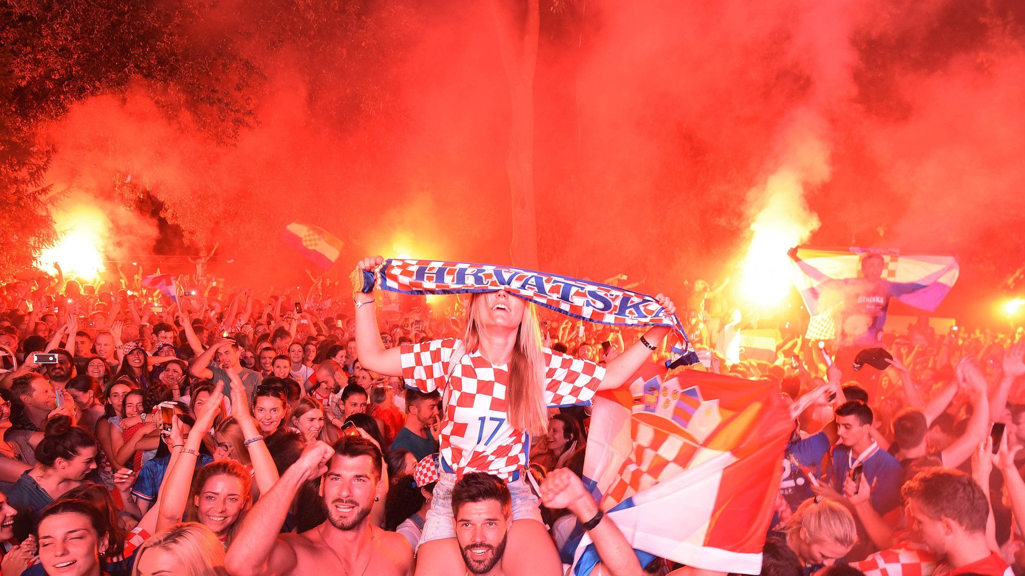 Croatia fans celebrate