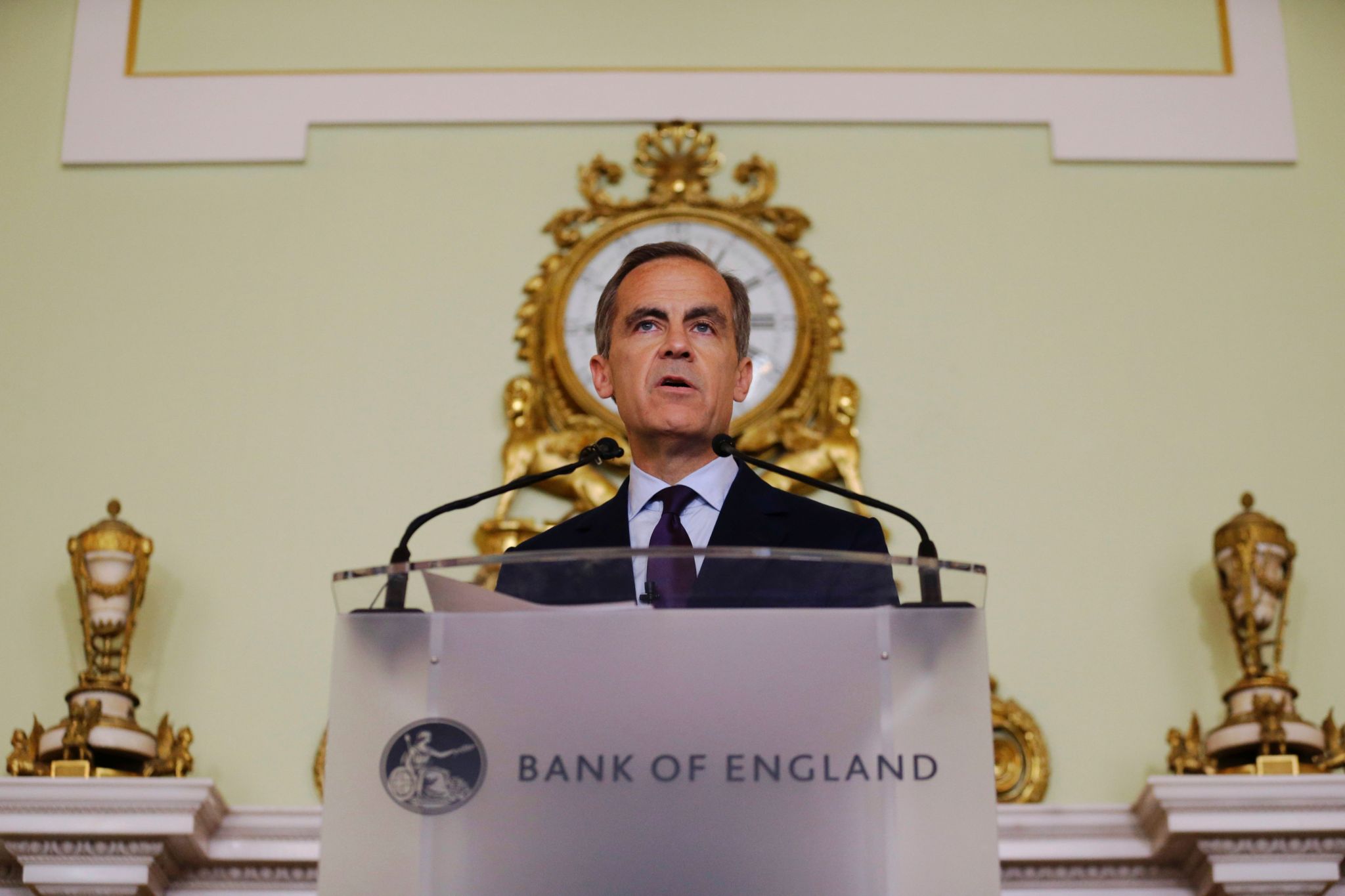 Mark Carney addresses the press at the Bank of England in the wake of the 2016 Brexit vote