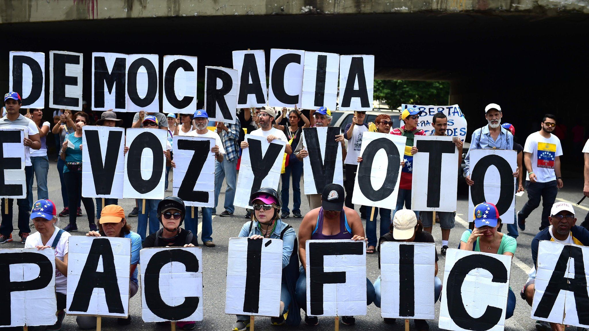 Opposition activists protest in Caracas