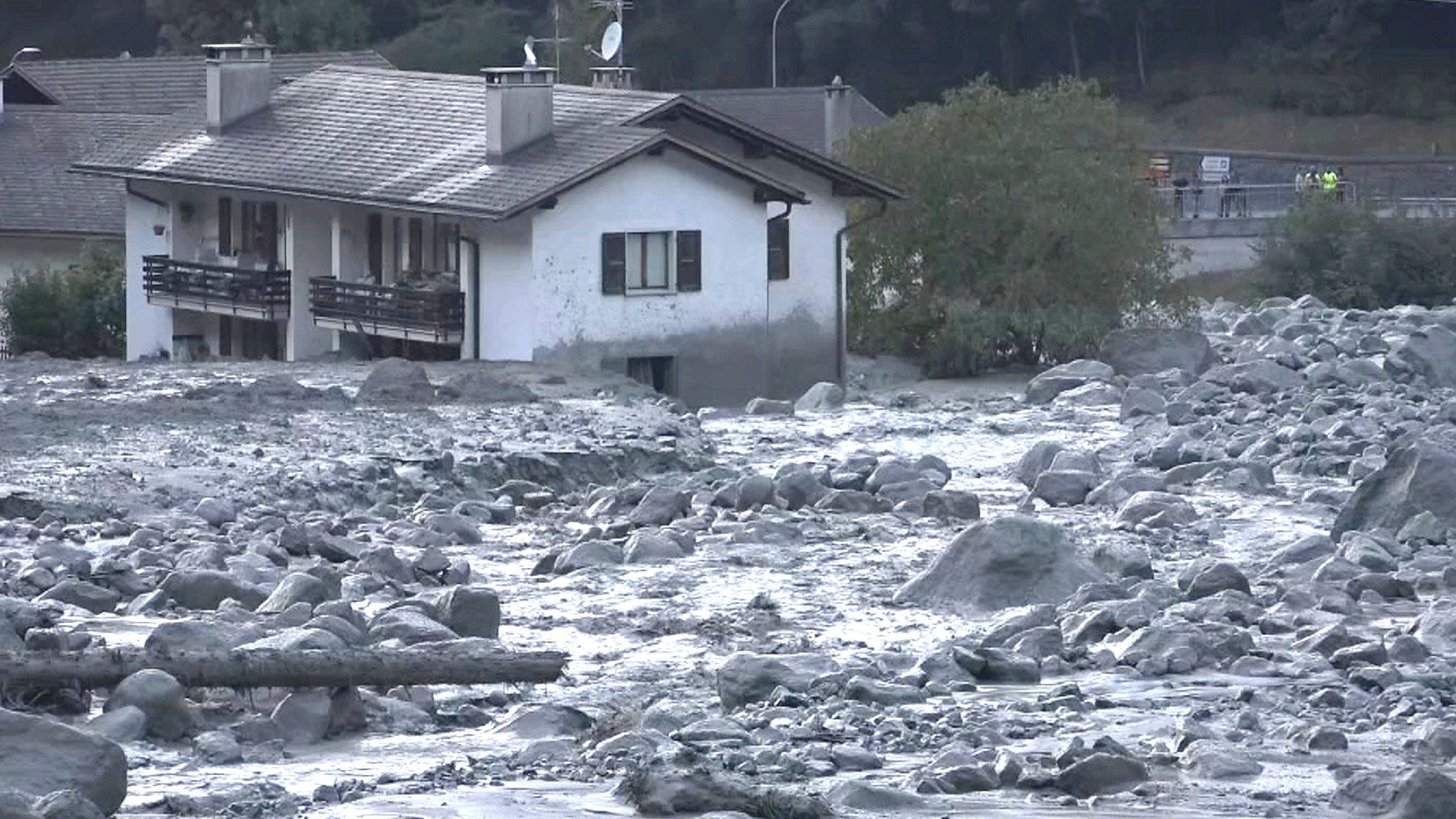 Village of Bondo in Switzerland, August 23, 2017 after a landslide struck it