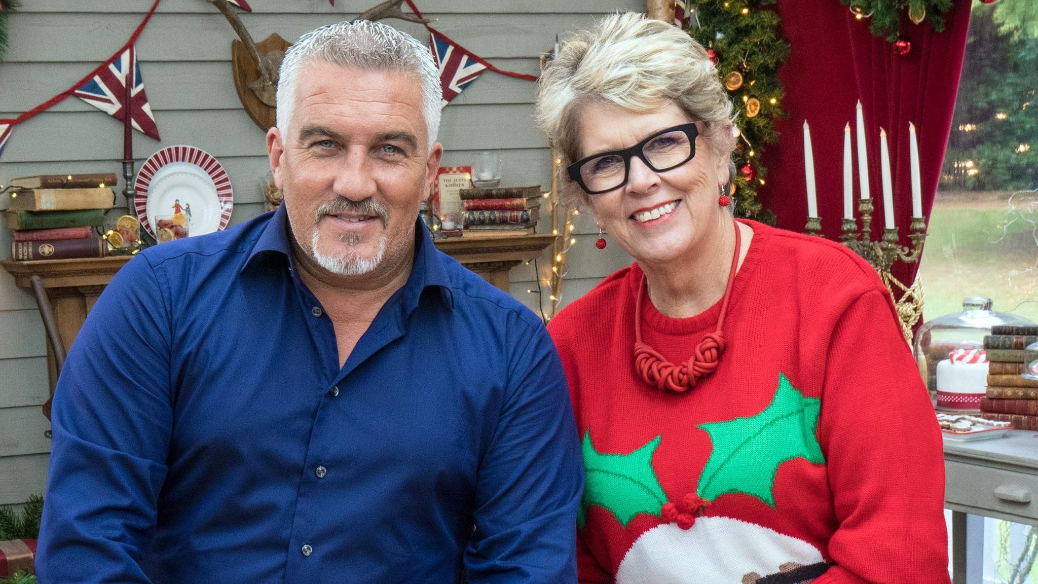 Paul Hollywood and Prue Leith on The Great Christmas Bake Off