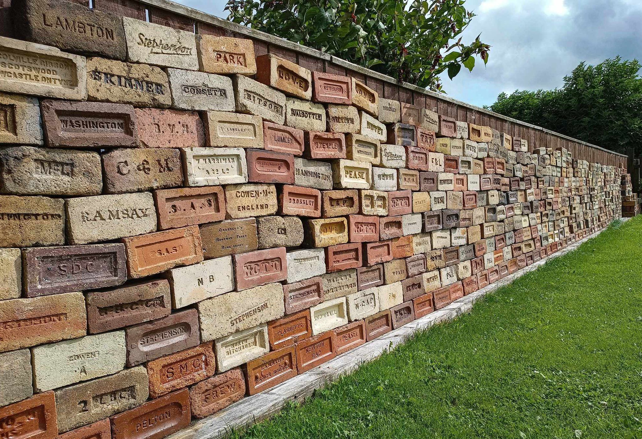 Bricks formed into a temporary wall in Chris Tilney's garden