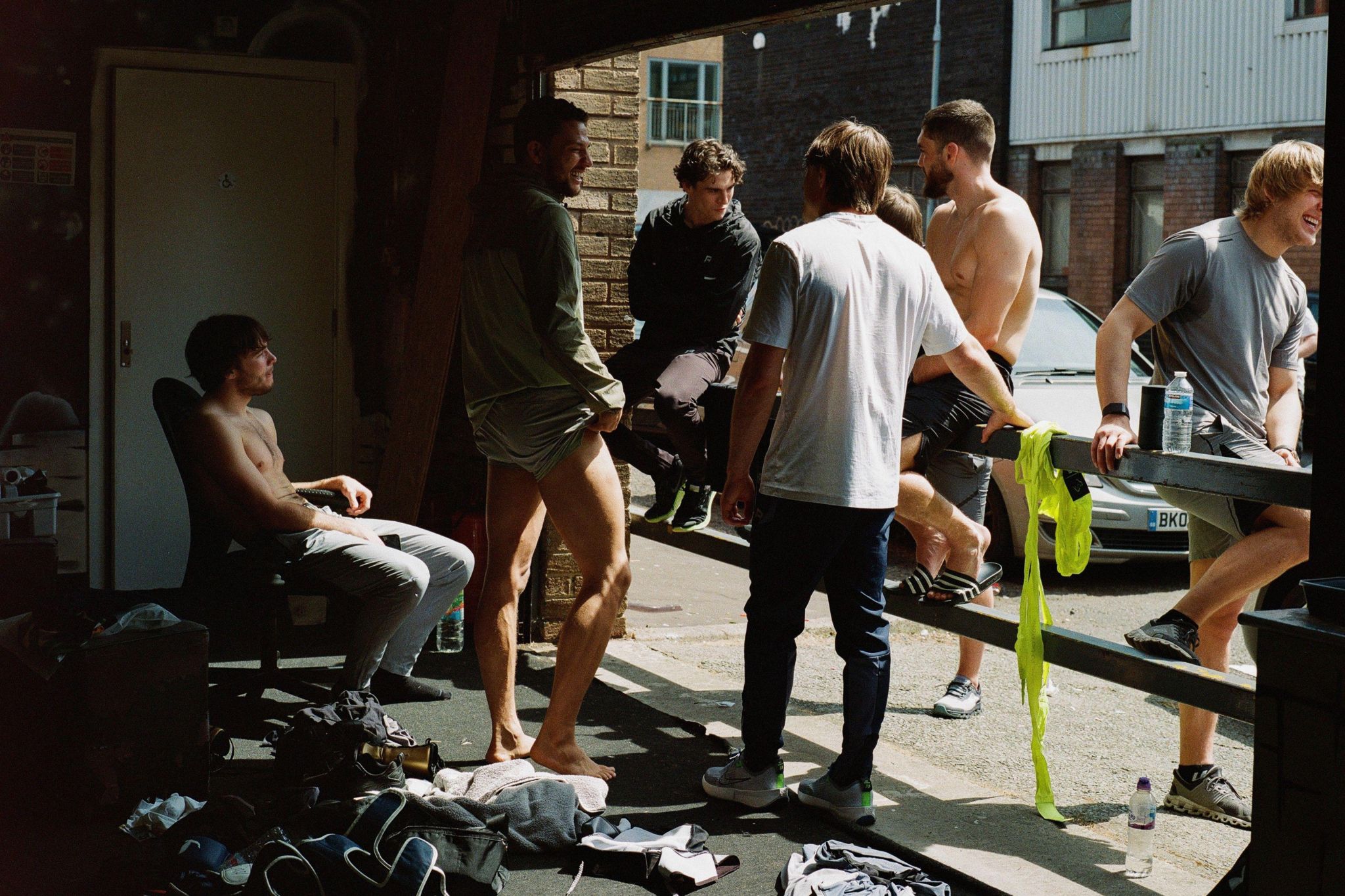 Fighters talk after a session at the Next Generation Gym in Liverpool