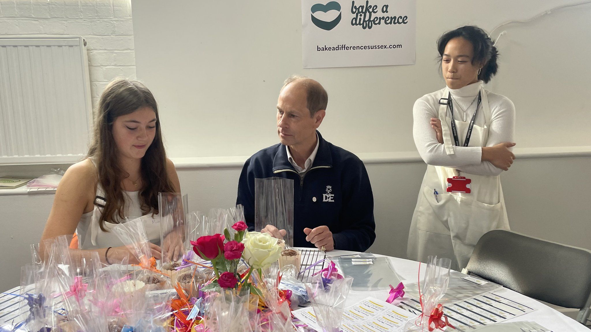 Duke of Edinburgh meets young people baking for food charities in Brighton