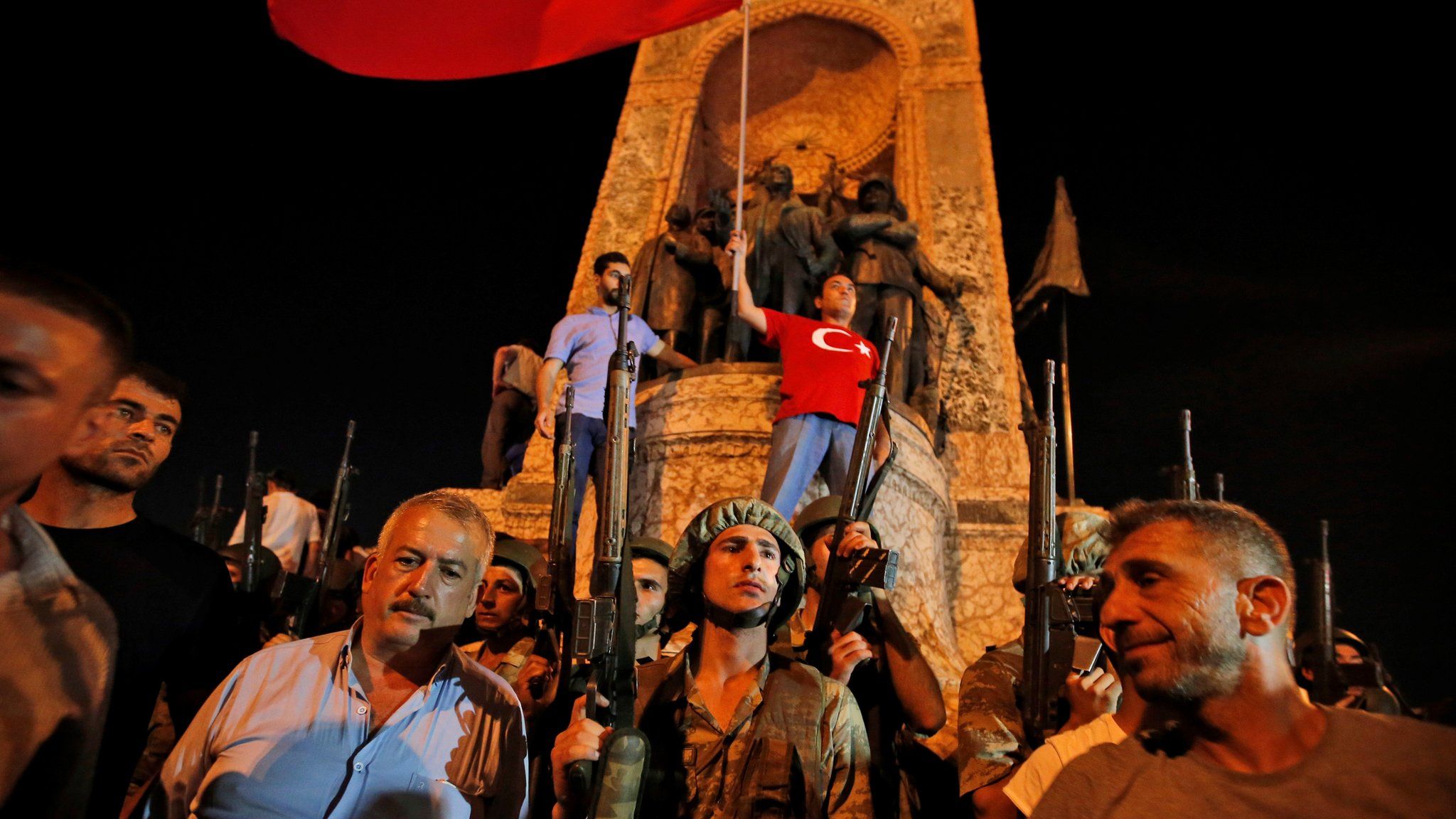 Soldiers and people in Turkey