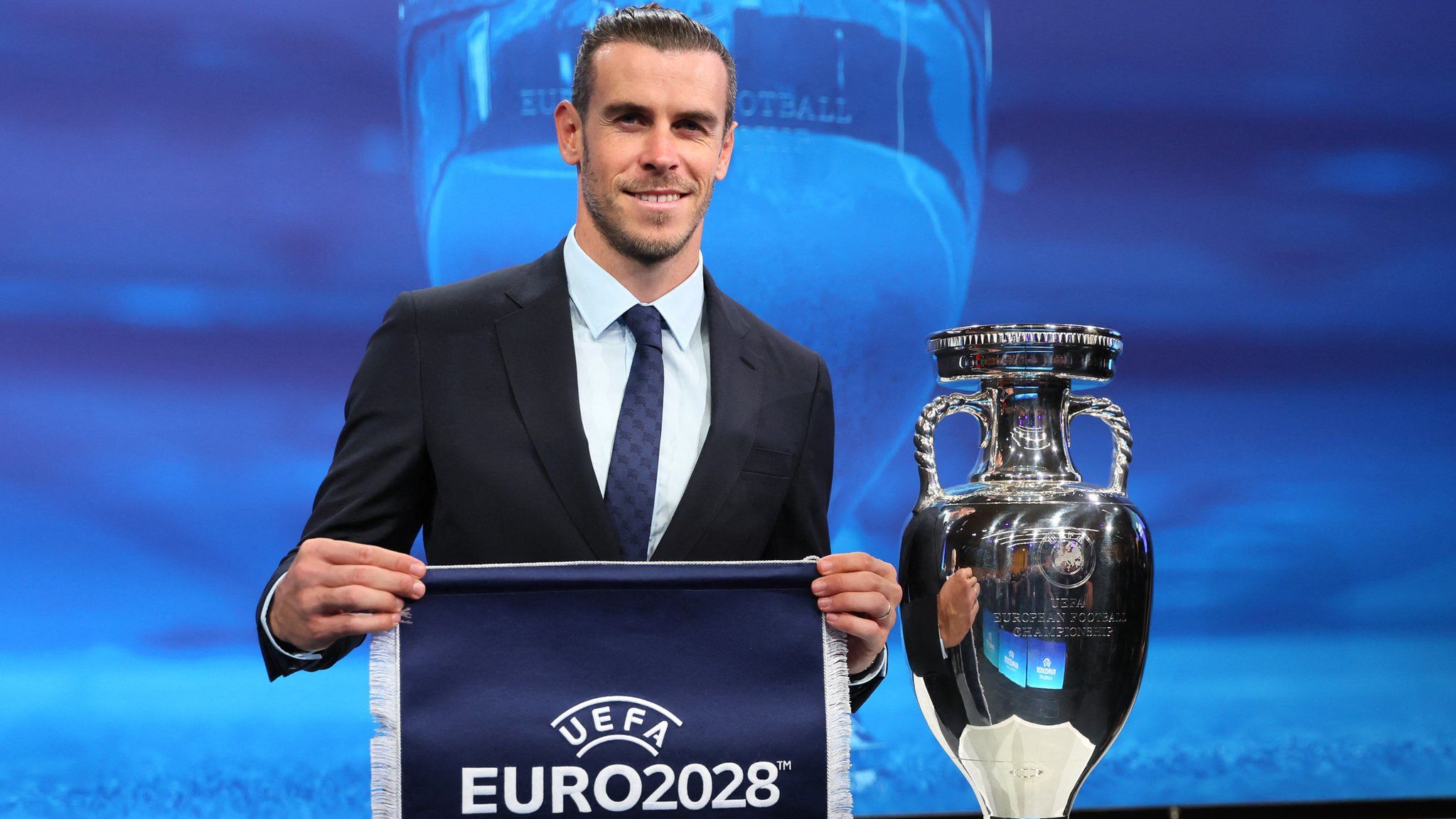 Gareth Bale at Euro 2028 presentation