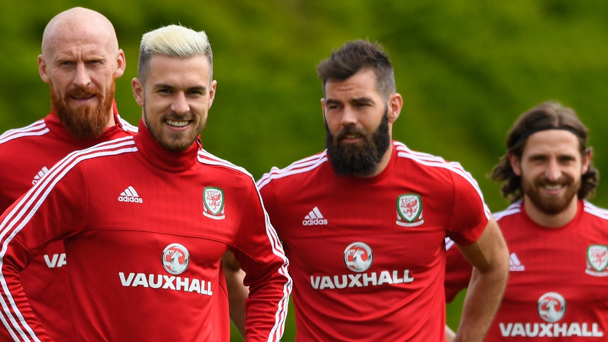 Wales players train
