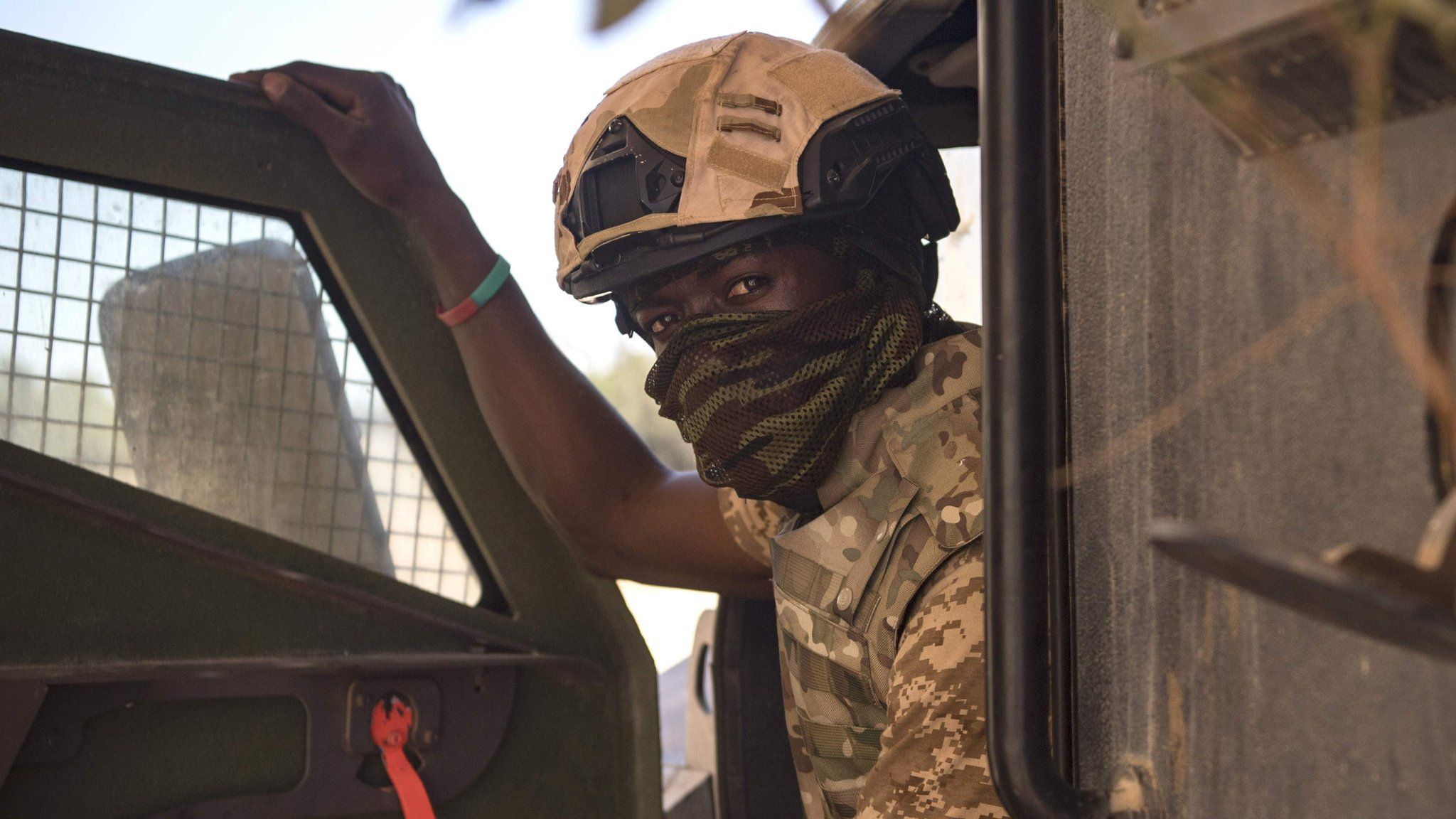 A fighter loyal to the internationally-recognised Government of National Accord (GNA) sits in an armoured vehicle on April 29, 2019.