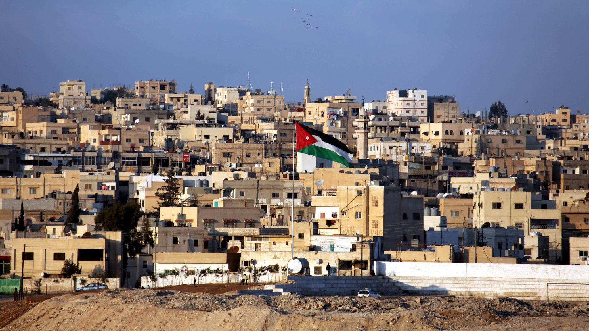 File photo from 5 January 2010 showing the Jordanian city of Zarqa