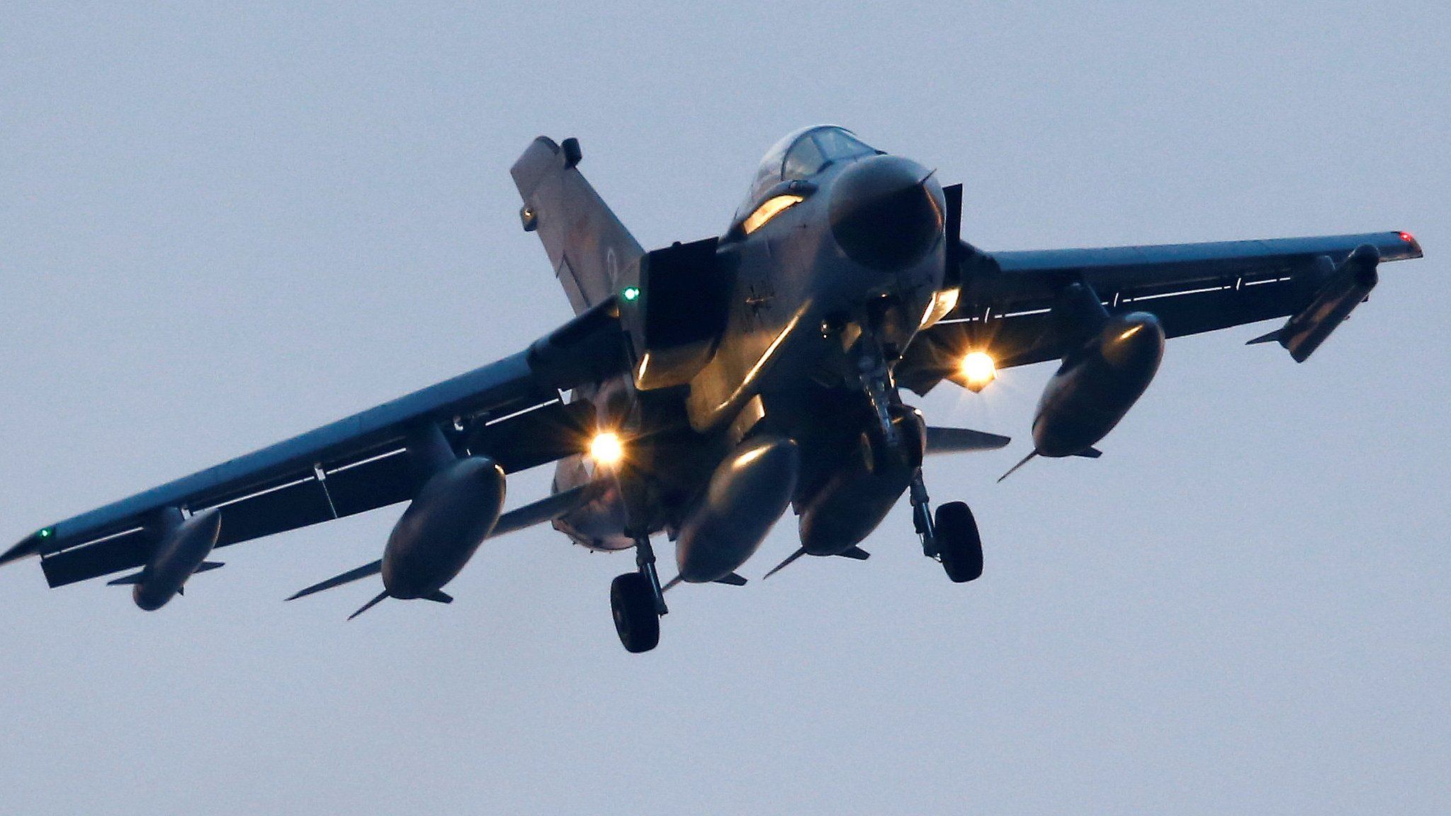 A German air force Tornado jet approaches to land at Incirlik airbase, in Adana, Turkey, December 10, 2015
