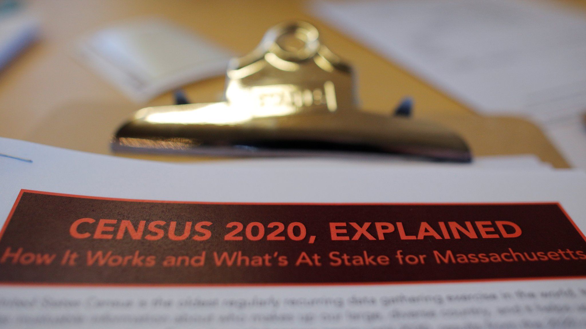 An informational pamphlet about the 2020 Census in Boston, Massachusetts