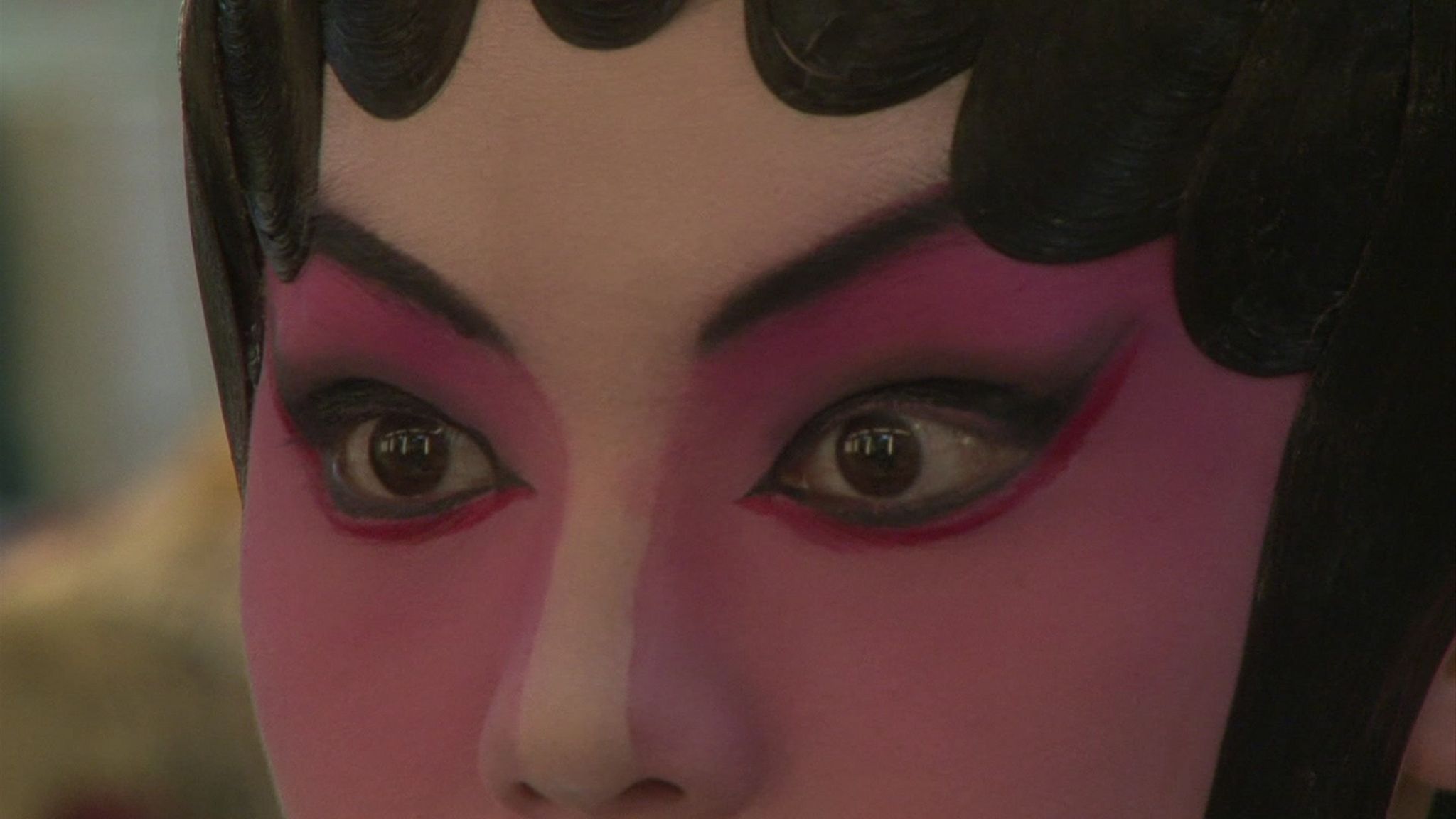 Close up of Cantonese Opera performer's face