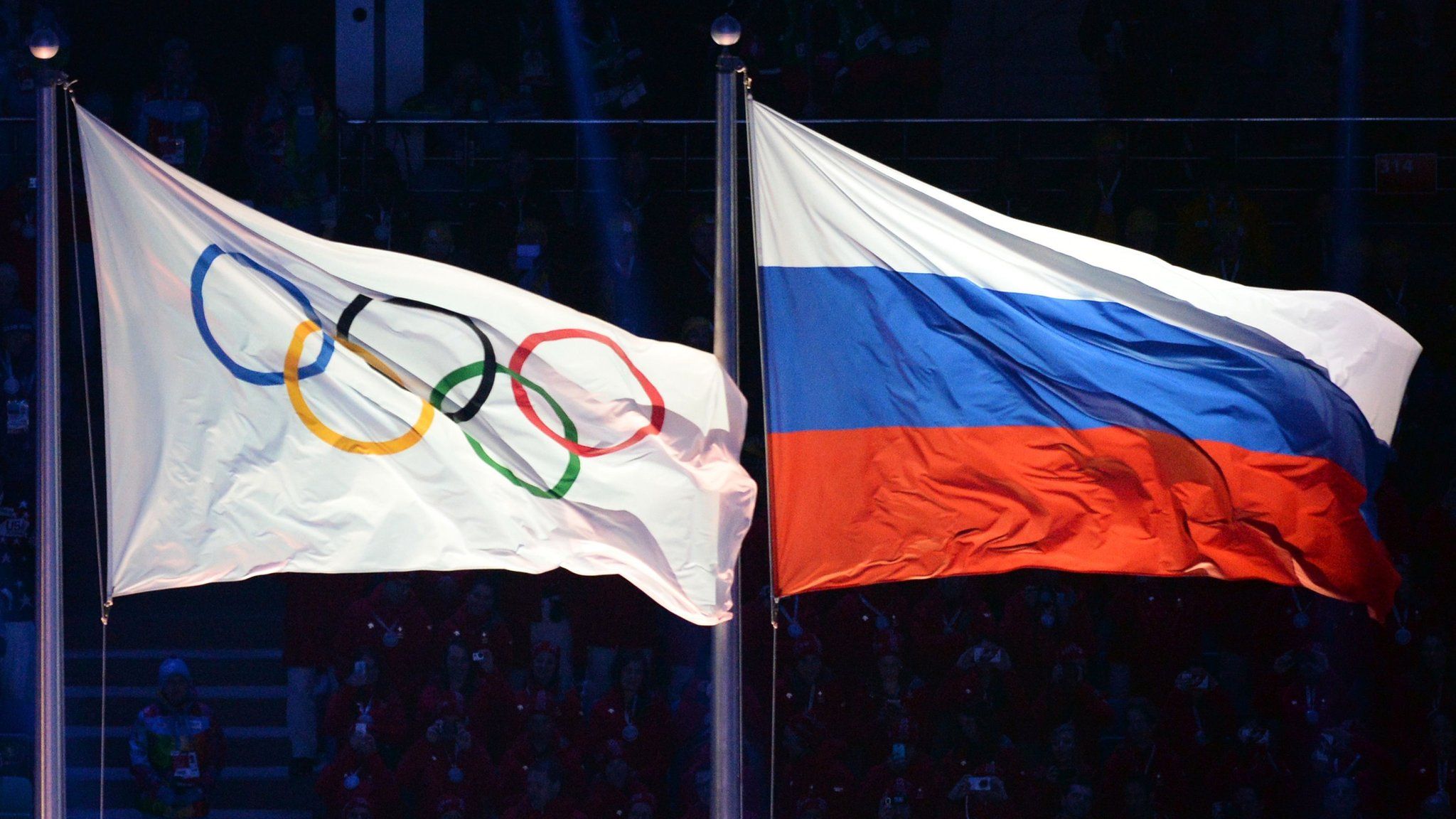 Olympic and Russia Flag