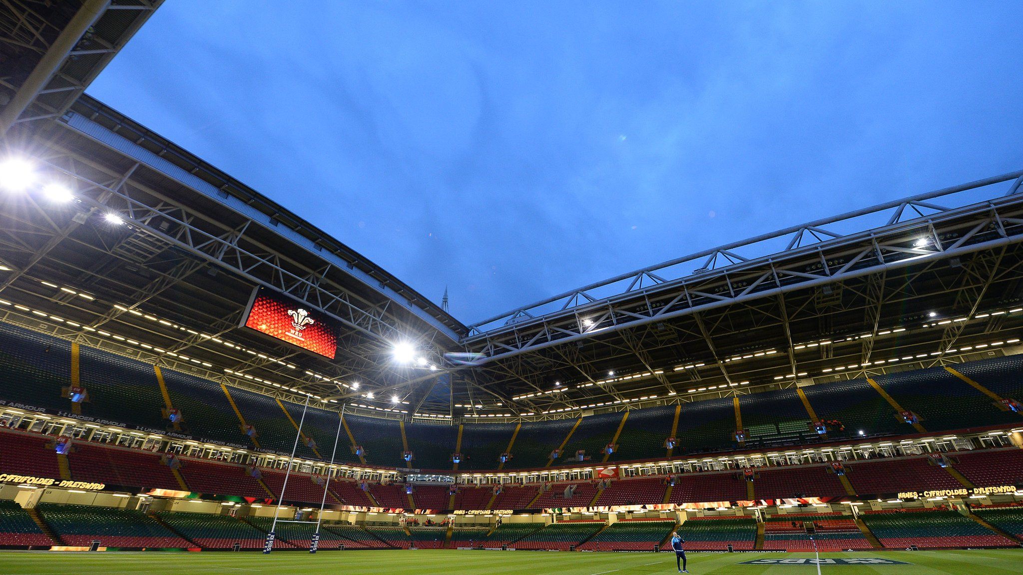 Principality Stadium with the roof open