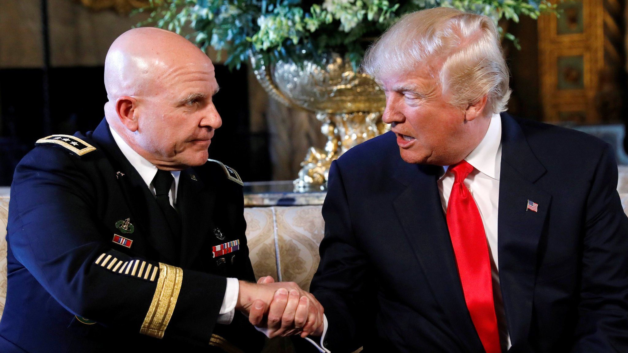 HR McMaster with Donald Trump on 20 February 2017