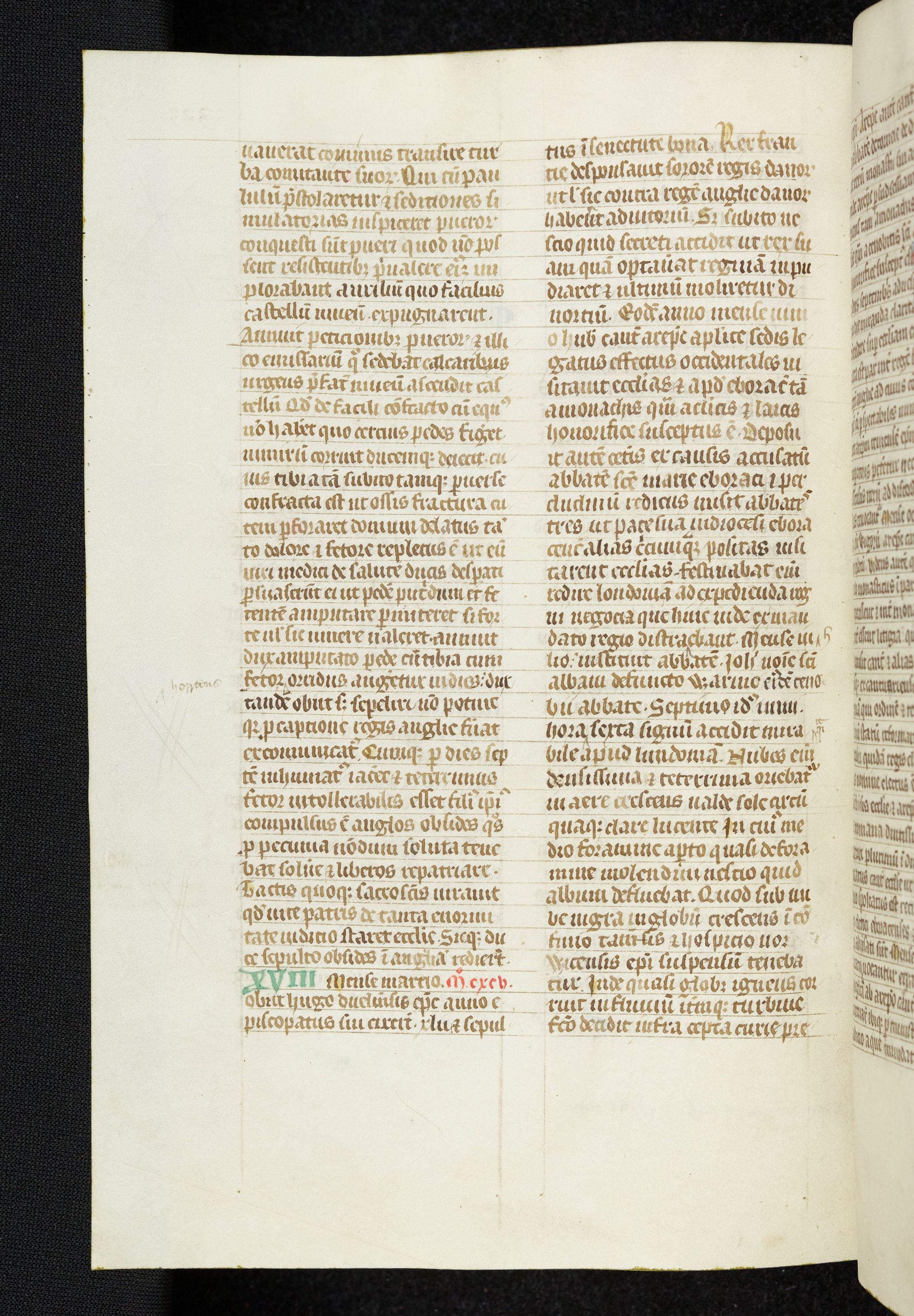 Medieval page of a chronicle