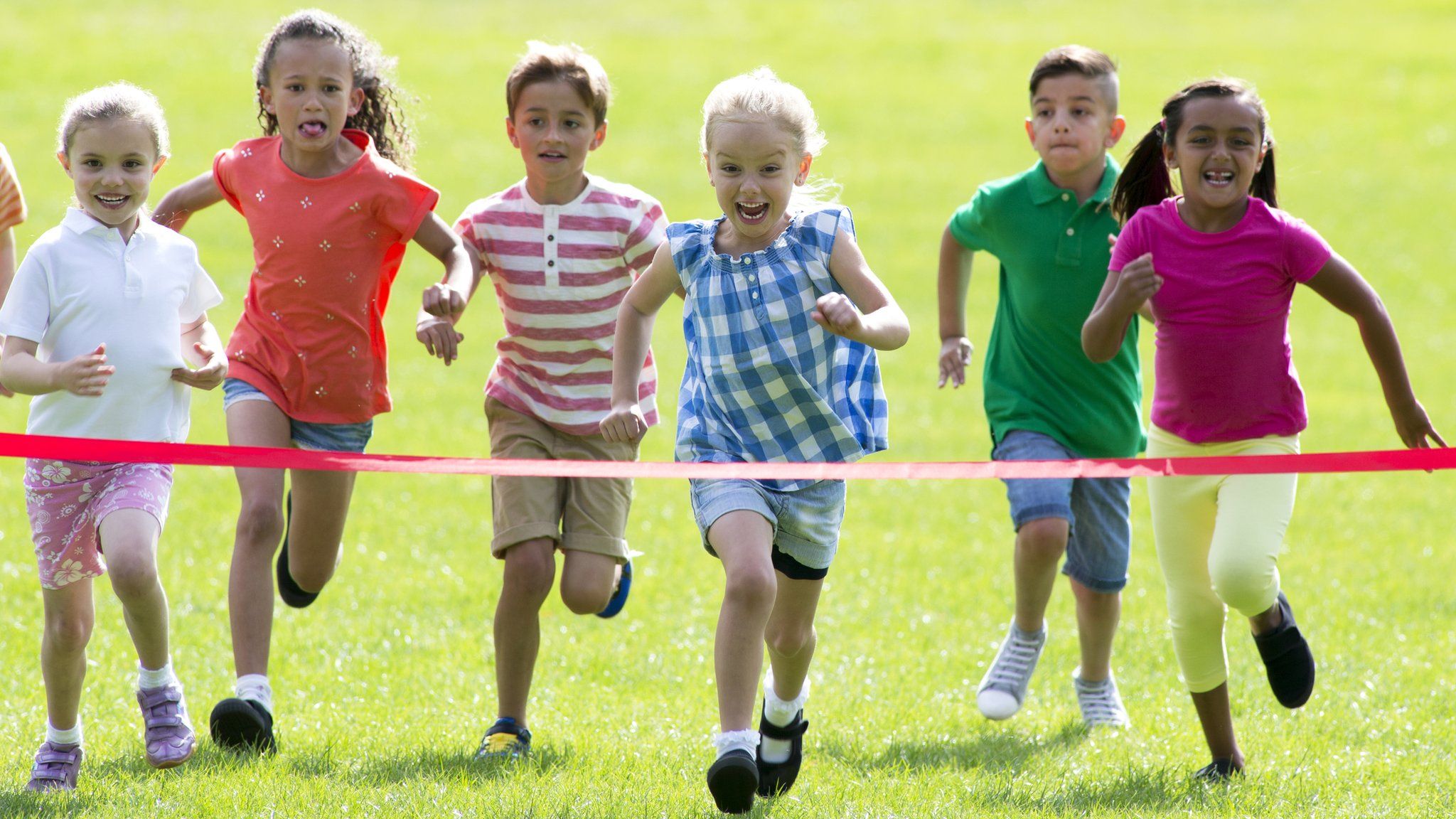 Children running a race
