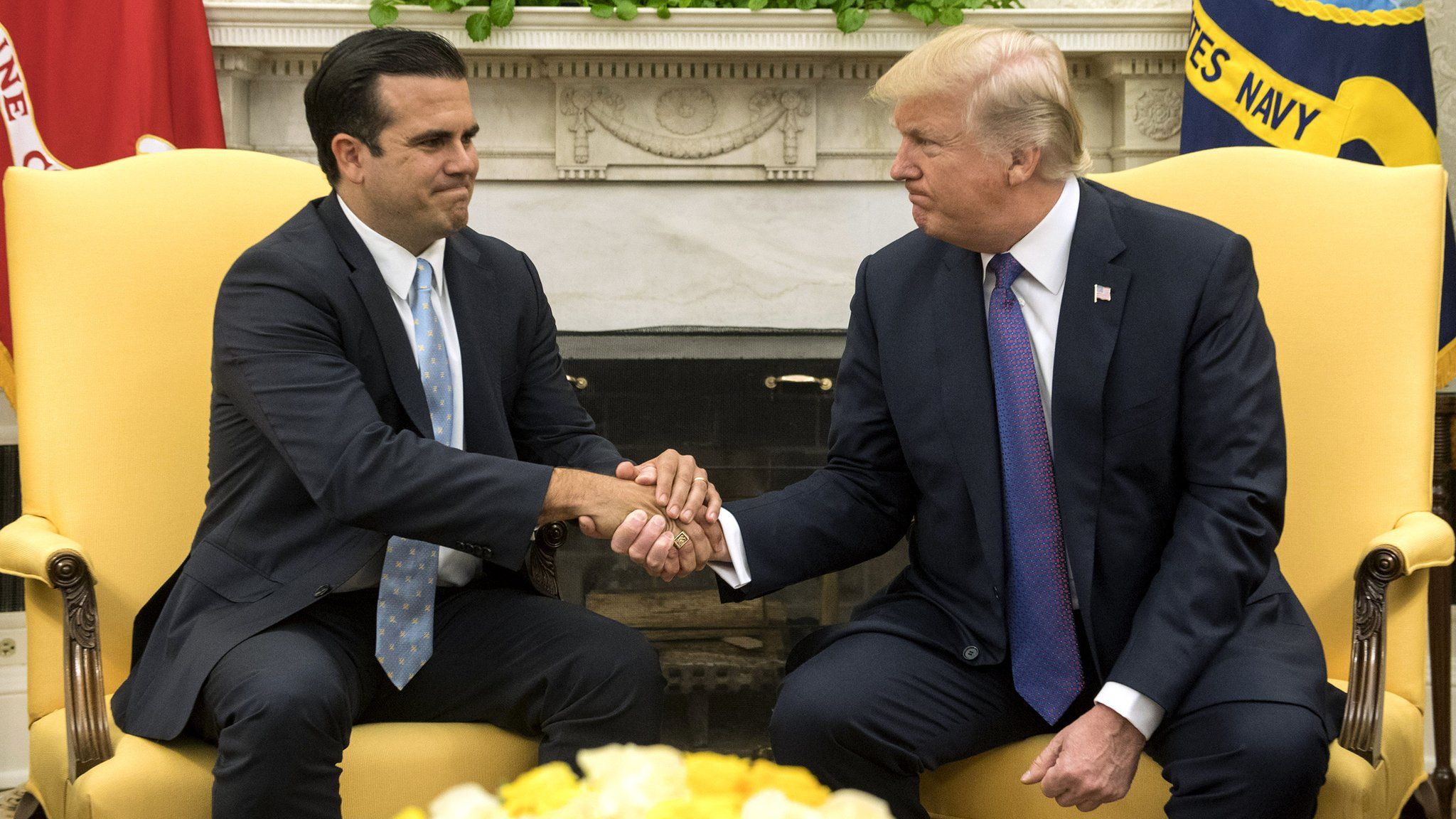 President Trump and Puerto Rico governor Ricardo Rossello,