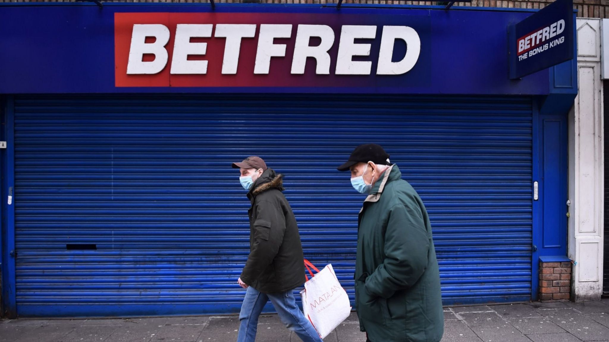 Betfred shop in Stockport, closed during the pandemic