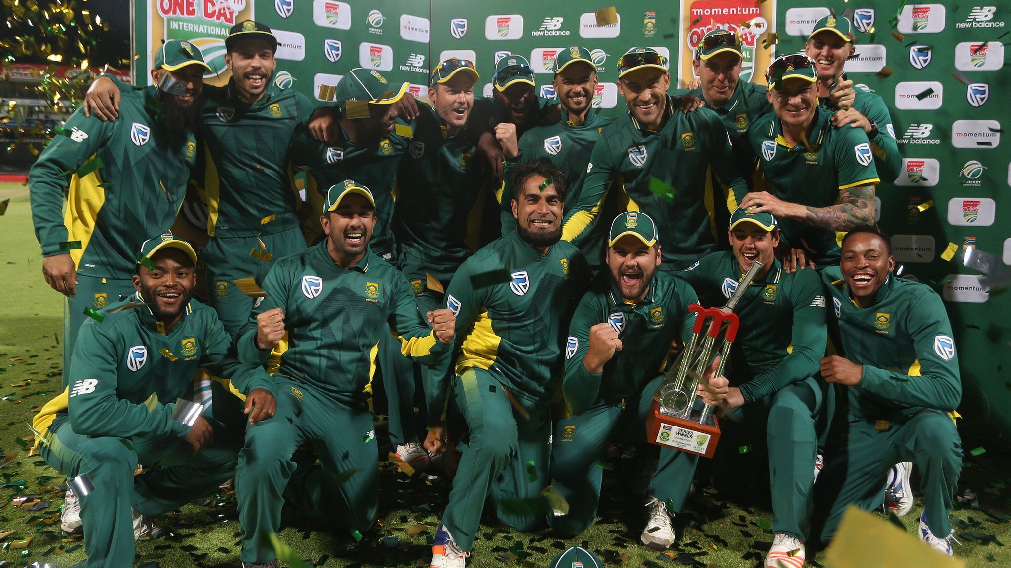 South Africa with the one-day series trophy