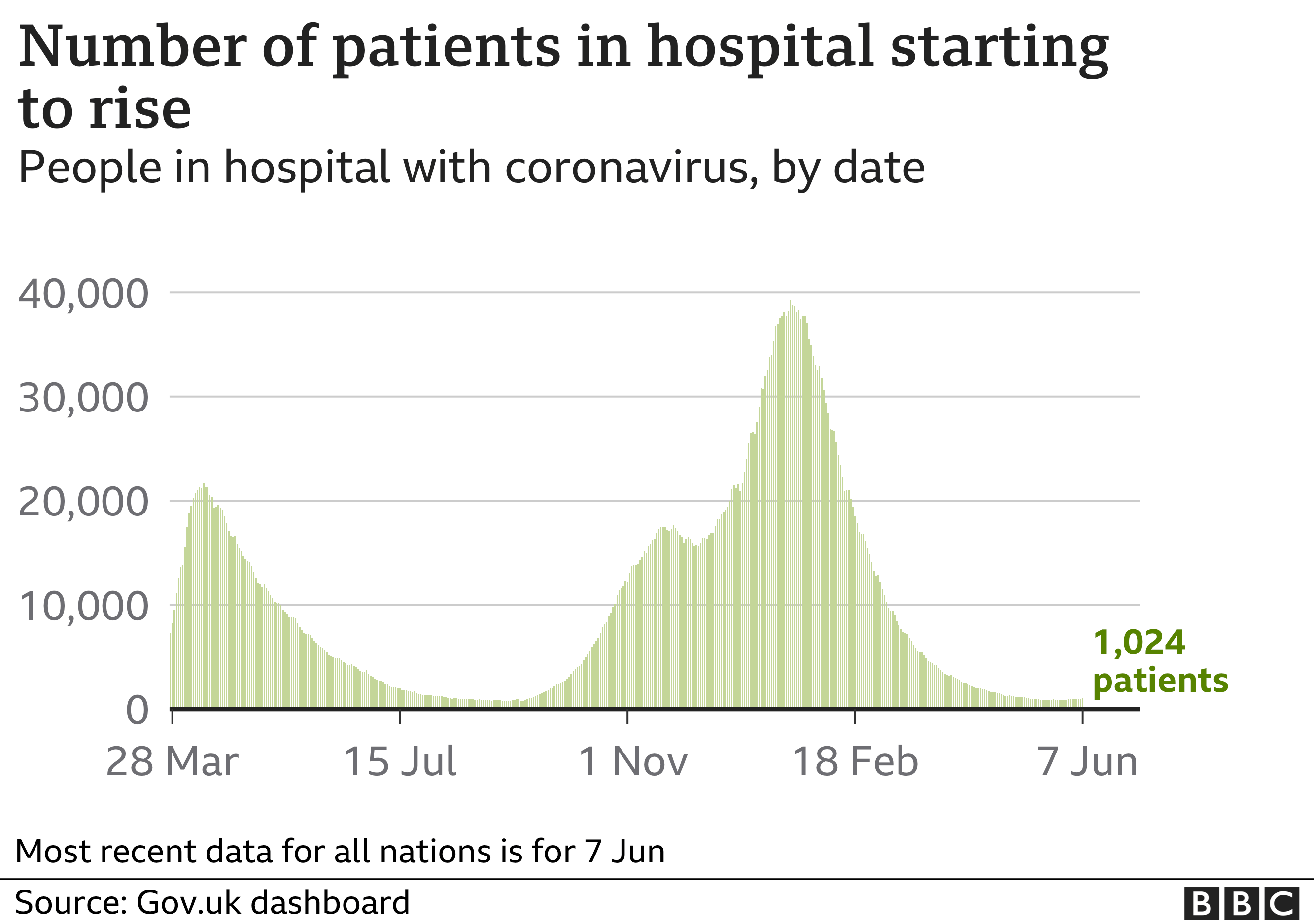 Number of patients in hospitals