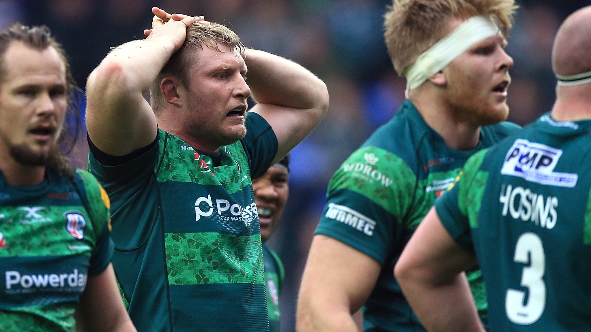 London Irish players looked dejected