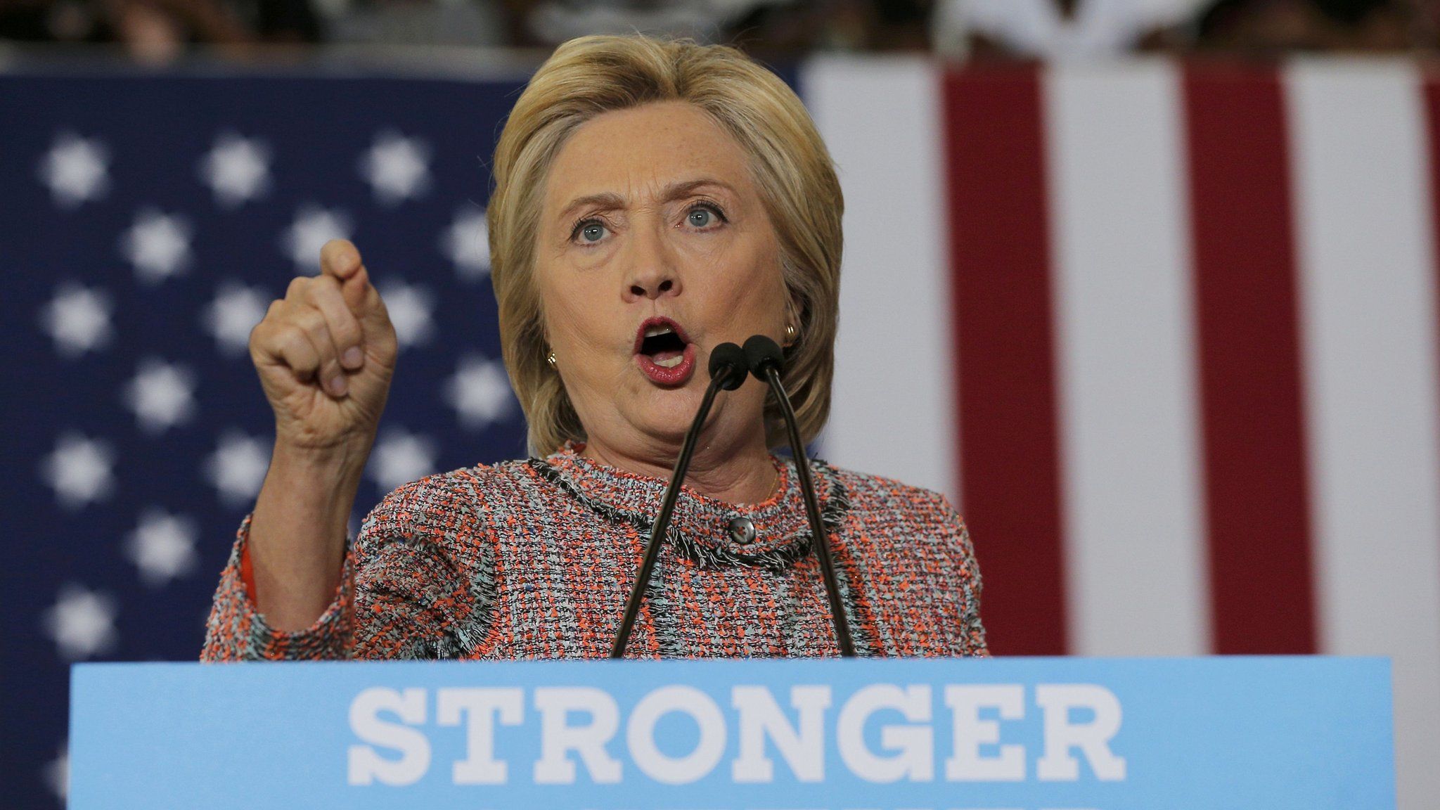 Hillary Clinton speaks at a campaign rally in Greensboro, North Carolina, U.S., September 15, 2016