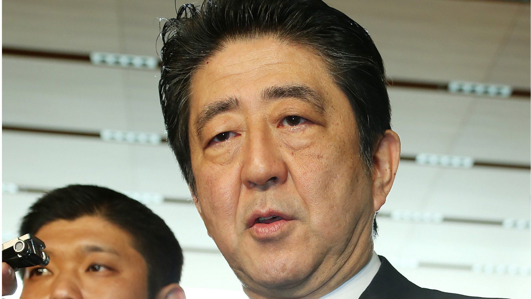 Close up of Japanese Prime Minister Shinzo Abe, in Tokyo on 20 May 2016
