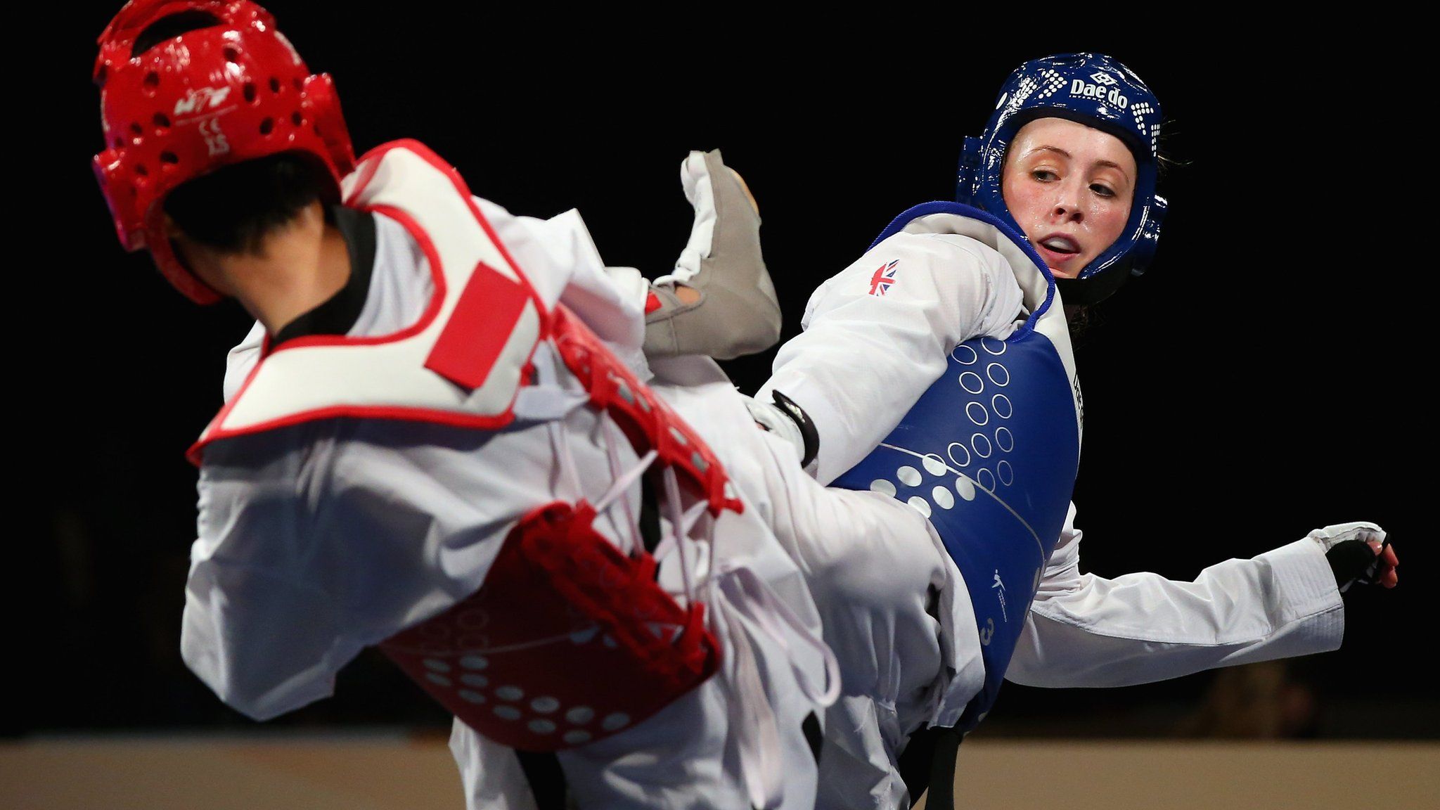 Olympic taekwondo gold medallist Jade Jones in action in Manchester in 2018