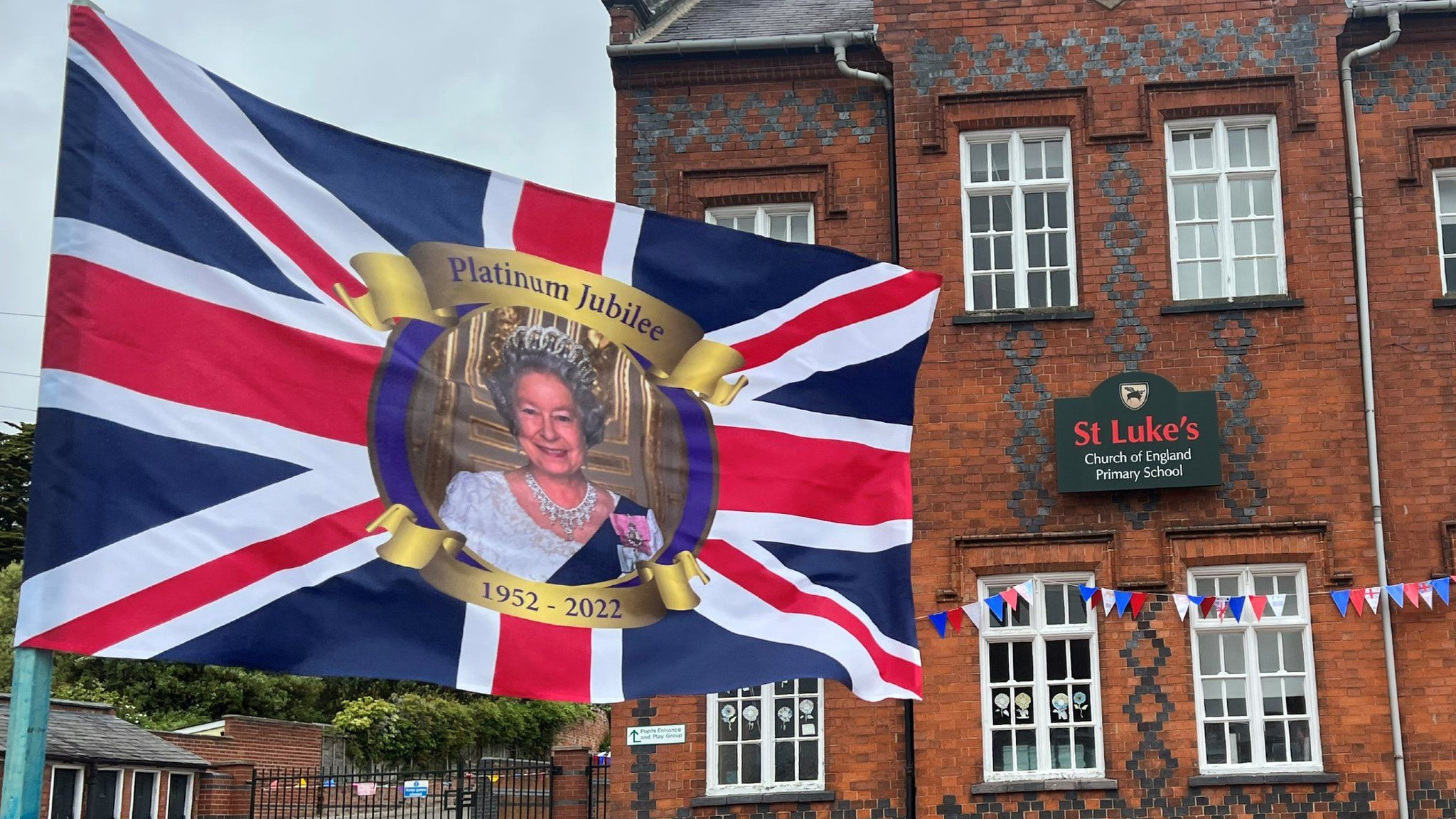 Queen's Platinum Jubilee at St Luke's Primary School, in Thurnby, Leicestershire,