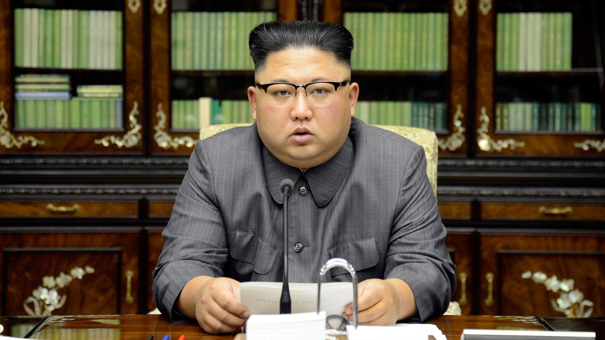 North Korea"s leader Kim Jong Un makes a statement regarding U.S. President Donald Trump"s speech at the U.N. general assembly