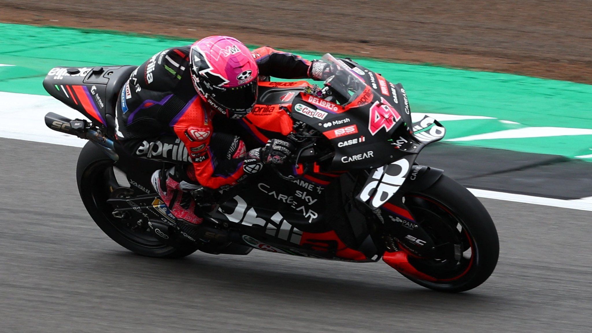 Aprilia Racing's Aleix Espargaro in action at Silvertsone