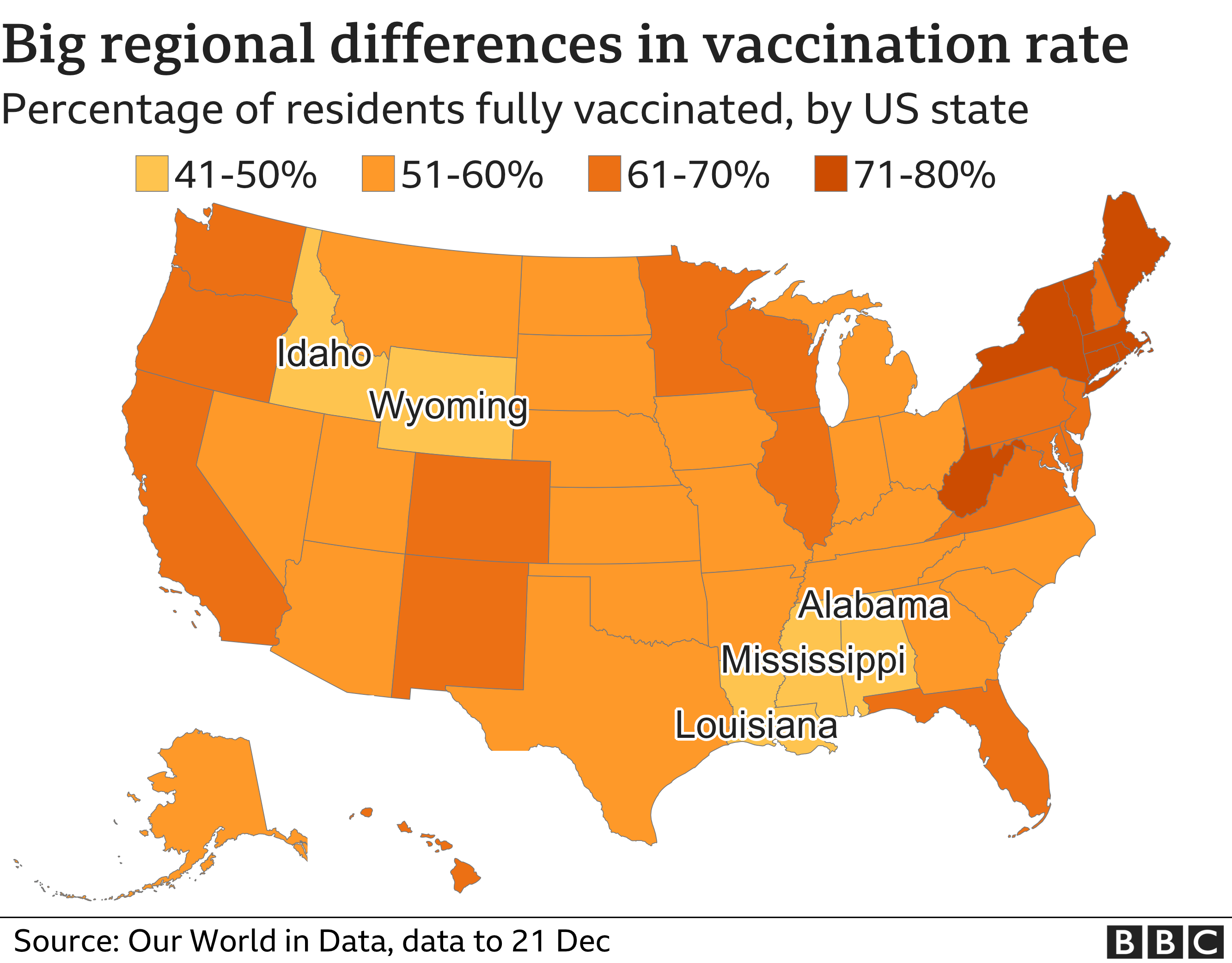 Карта вакцинации США