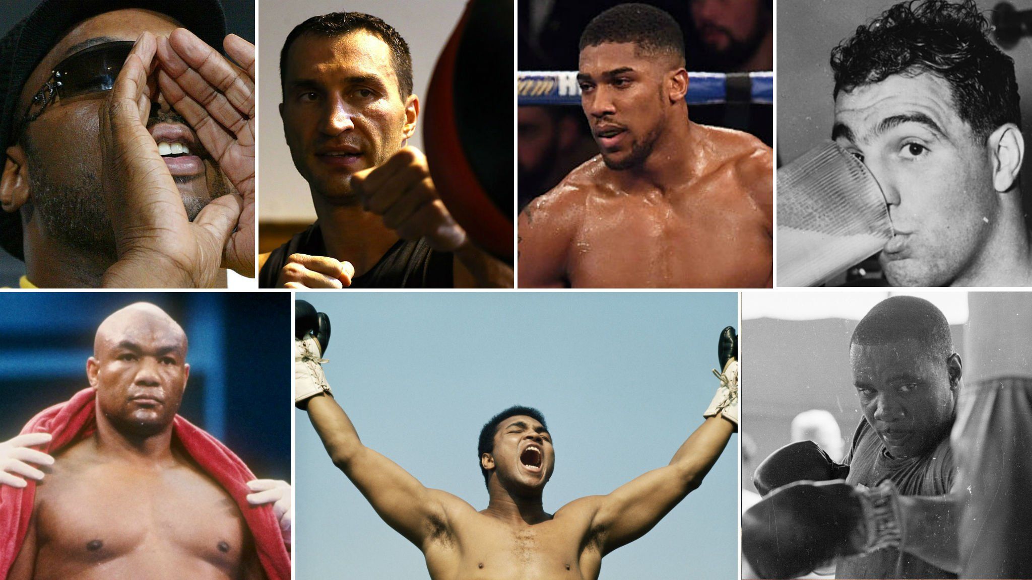 Montage of boxing greats