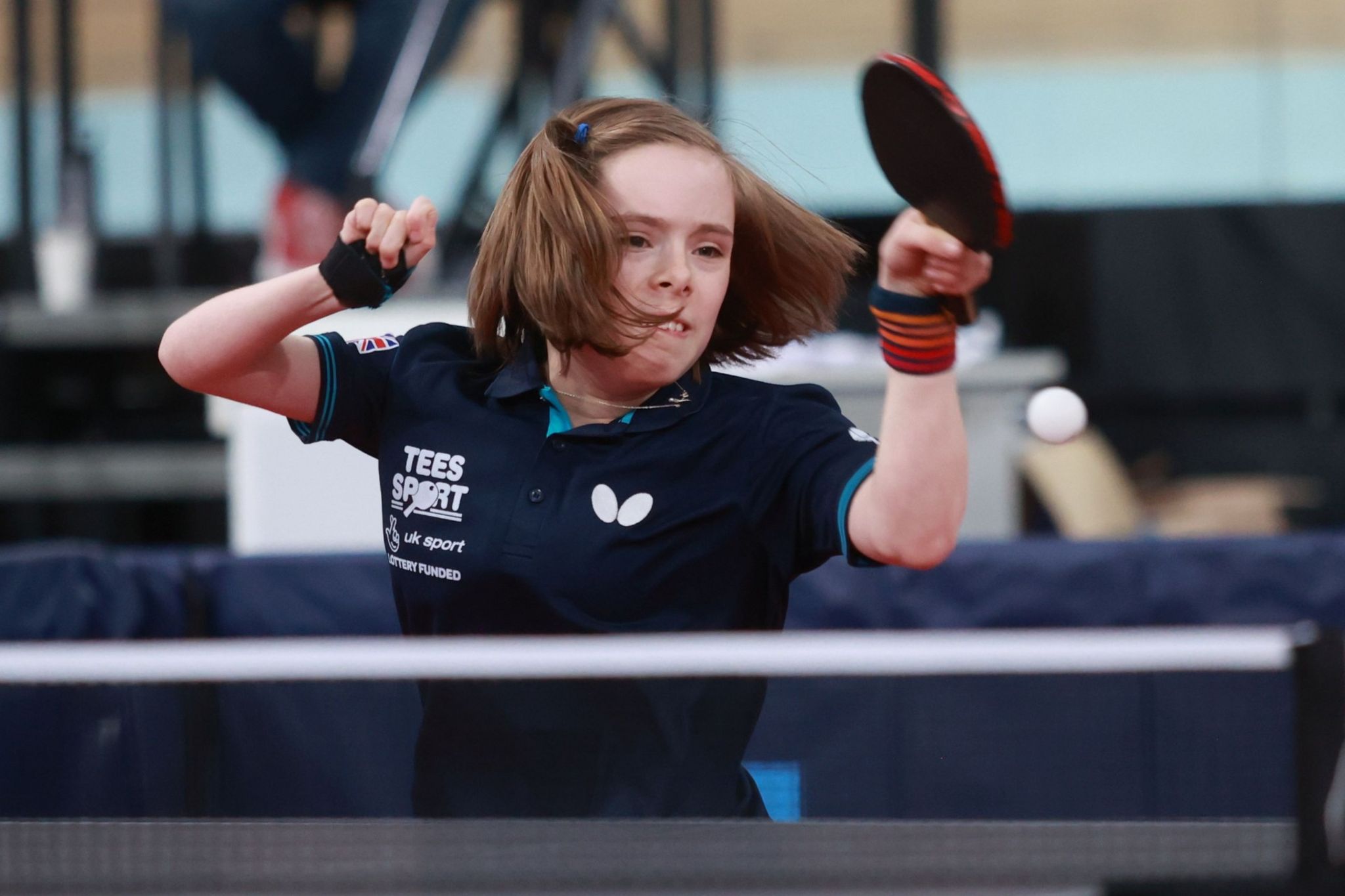 Bly Twomey playing table tennis